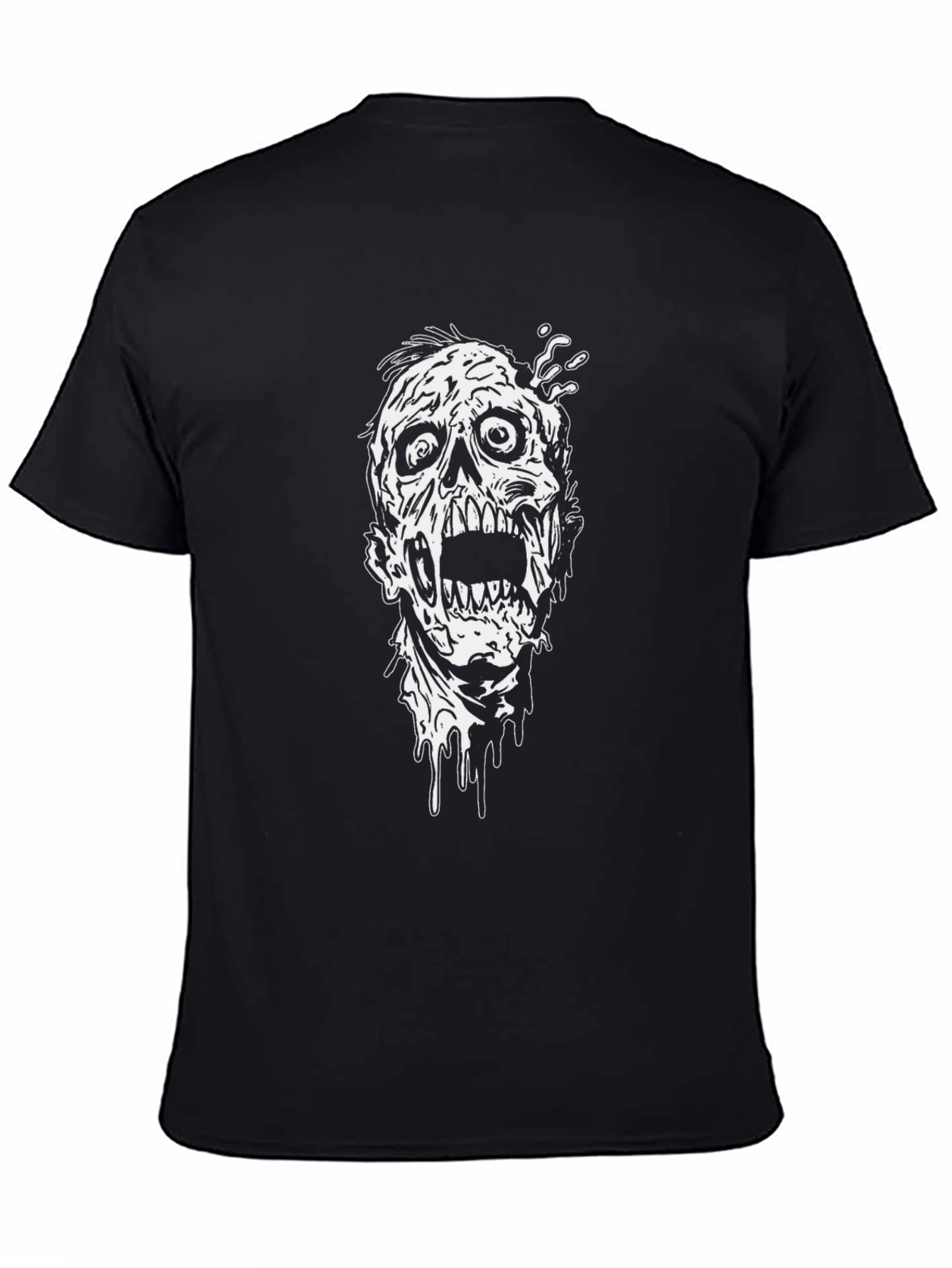 Zombie Graphic Print T-Shirt - Black