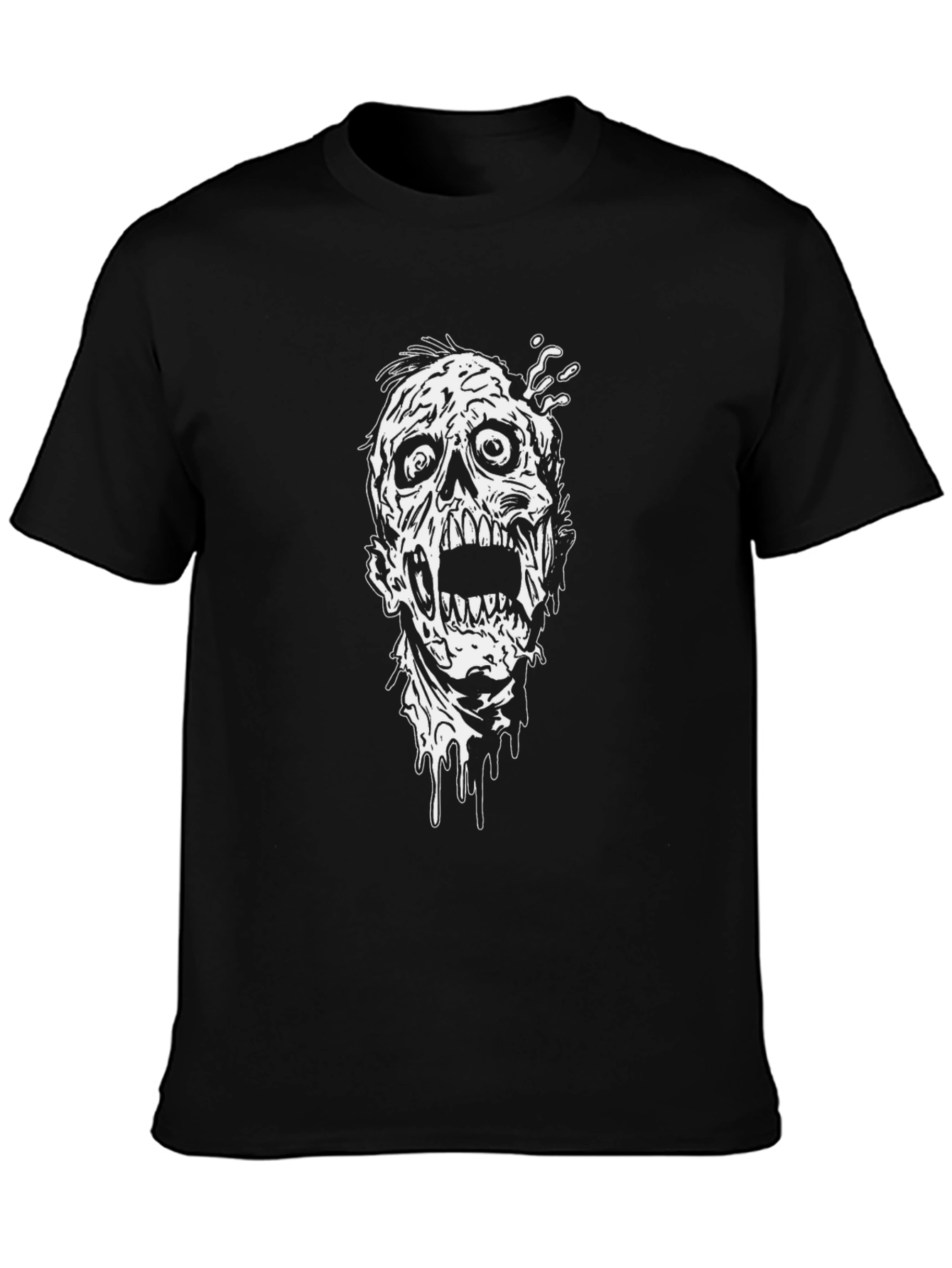 Zombie Graphic Print T-Shirt - Black