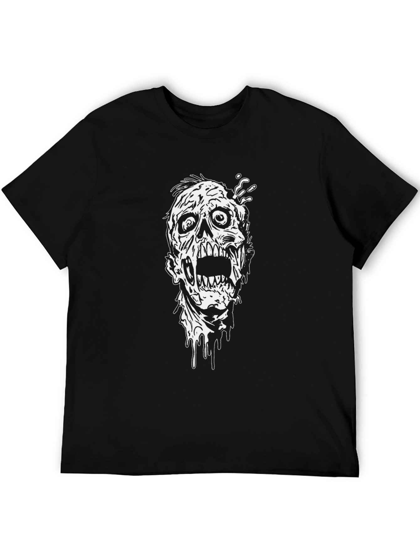 Zombie Graphic Print T-Shirt - Black