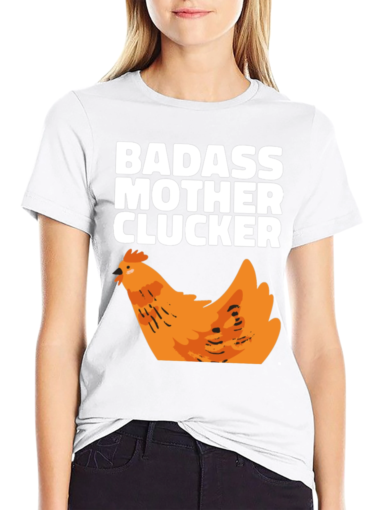 Badass Mother Clucker Chicken Graphic T-Shirt