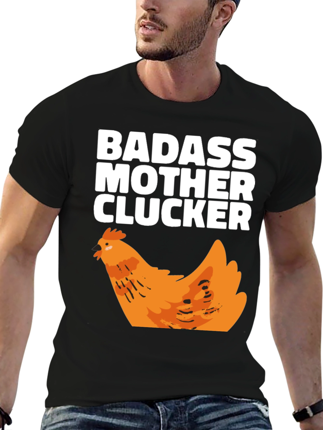 Badass Mother Clucker Chicken Graphic T-Shirt