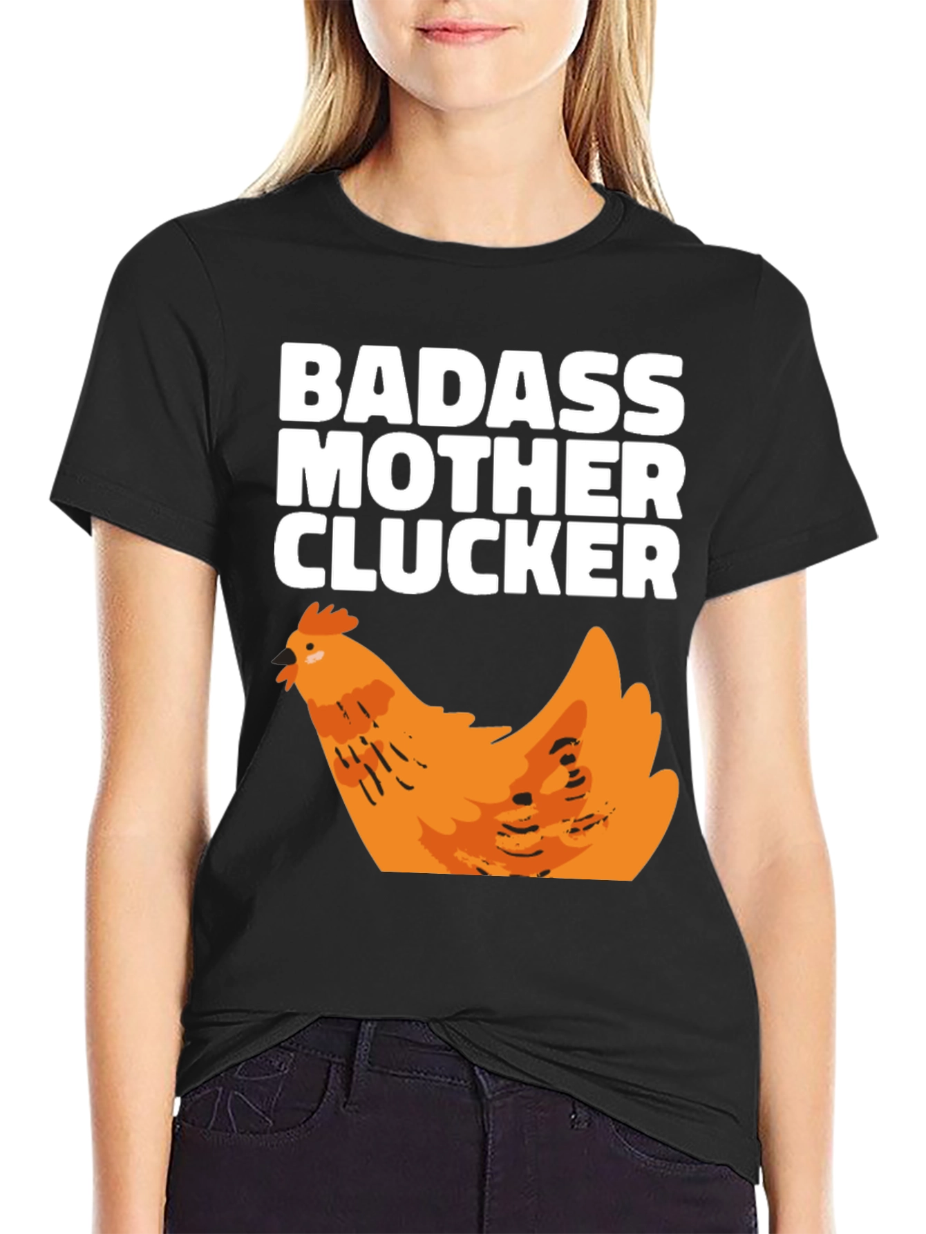 Badass Mother Clucker Chicken Graphic T-Shirt