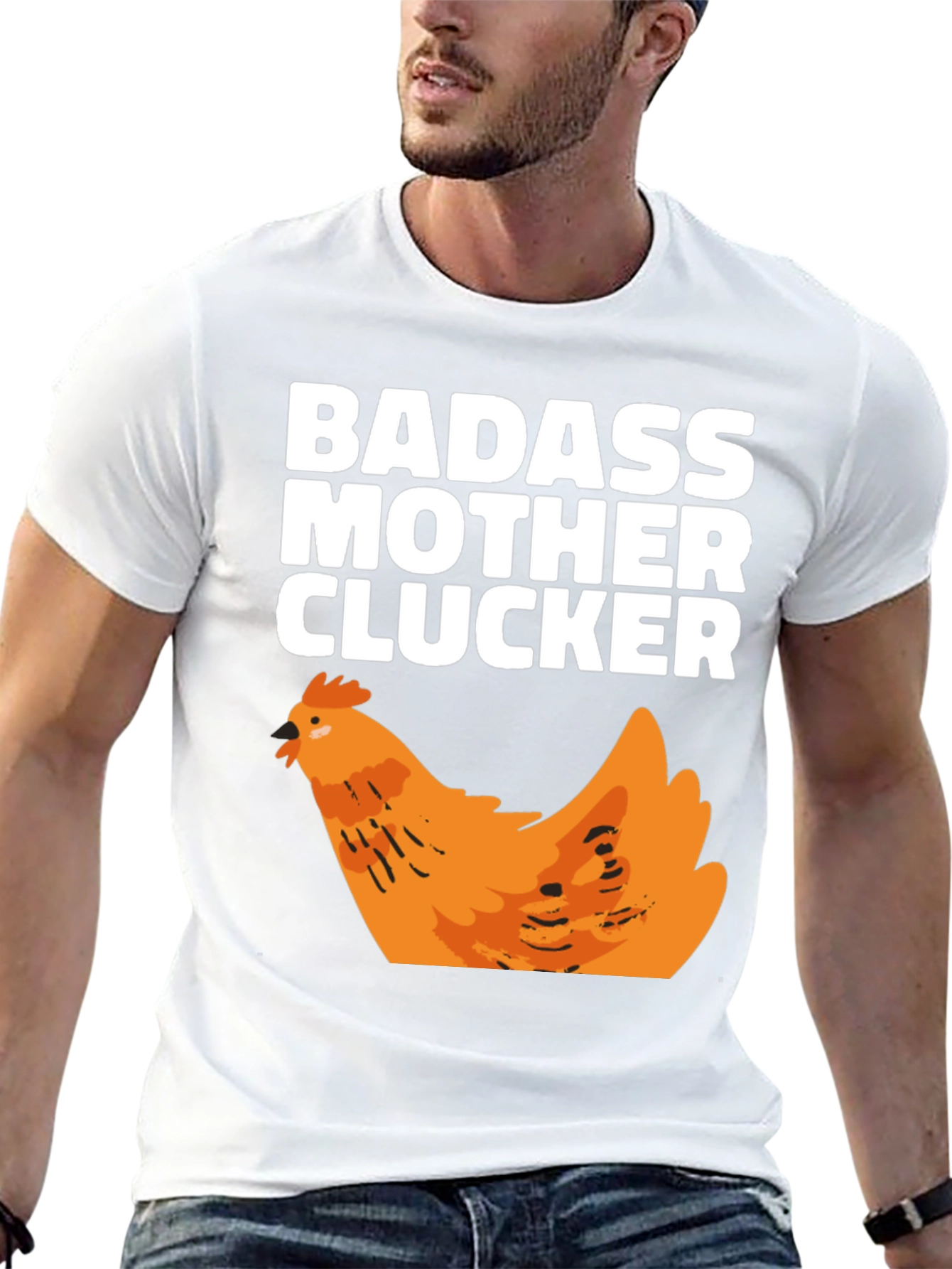 Badass Mother Clucker Chicken Graphic T-Shirt
