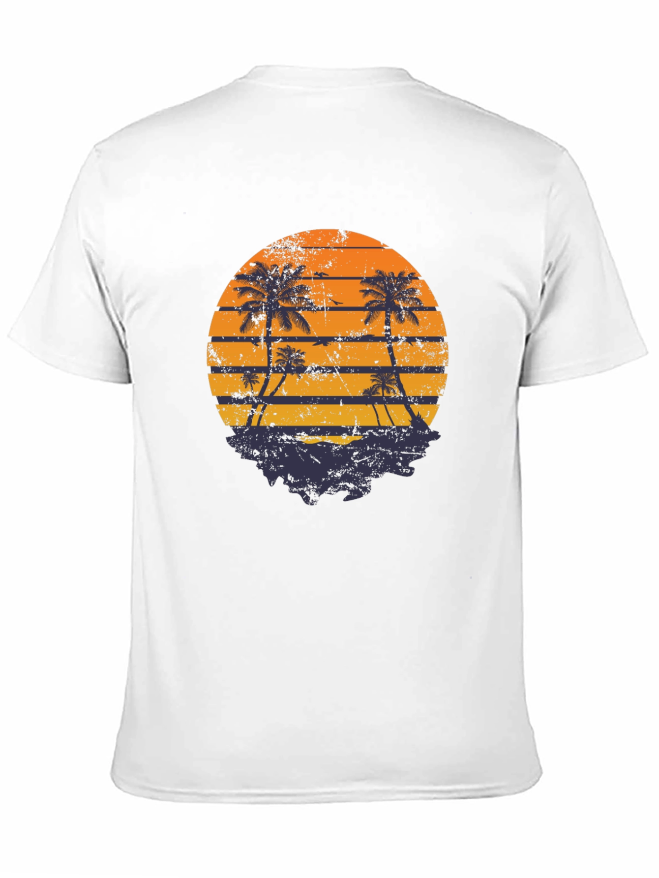 Retro Sunset Palm Tree Graphic T-Shirt