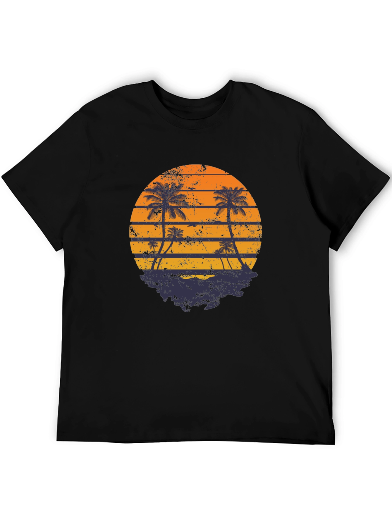 Retro Sunset Palm Tree Graphic T-Shirt