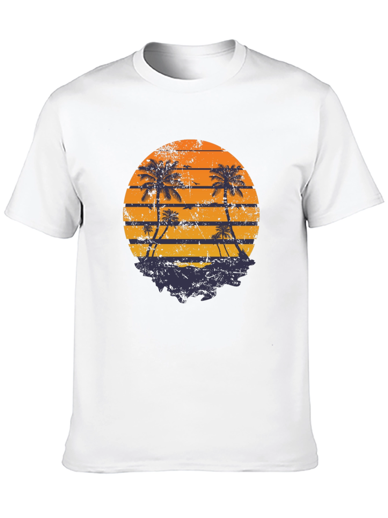 Retro Sunset Palm Tree Graphic T-Shirt