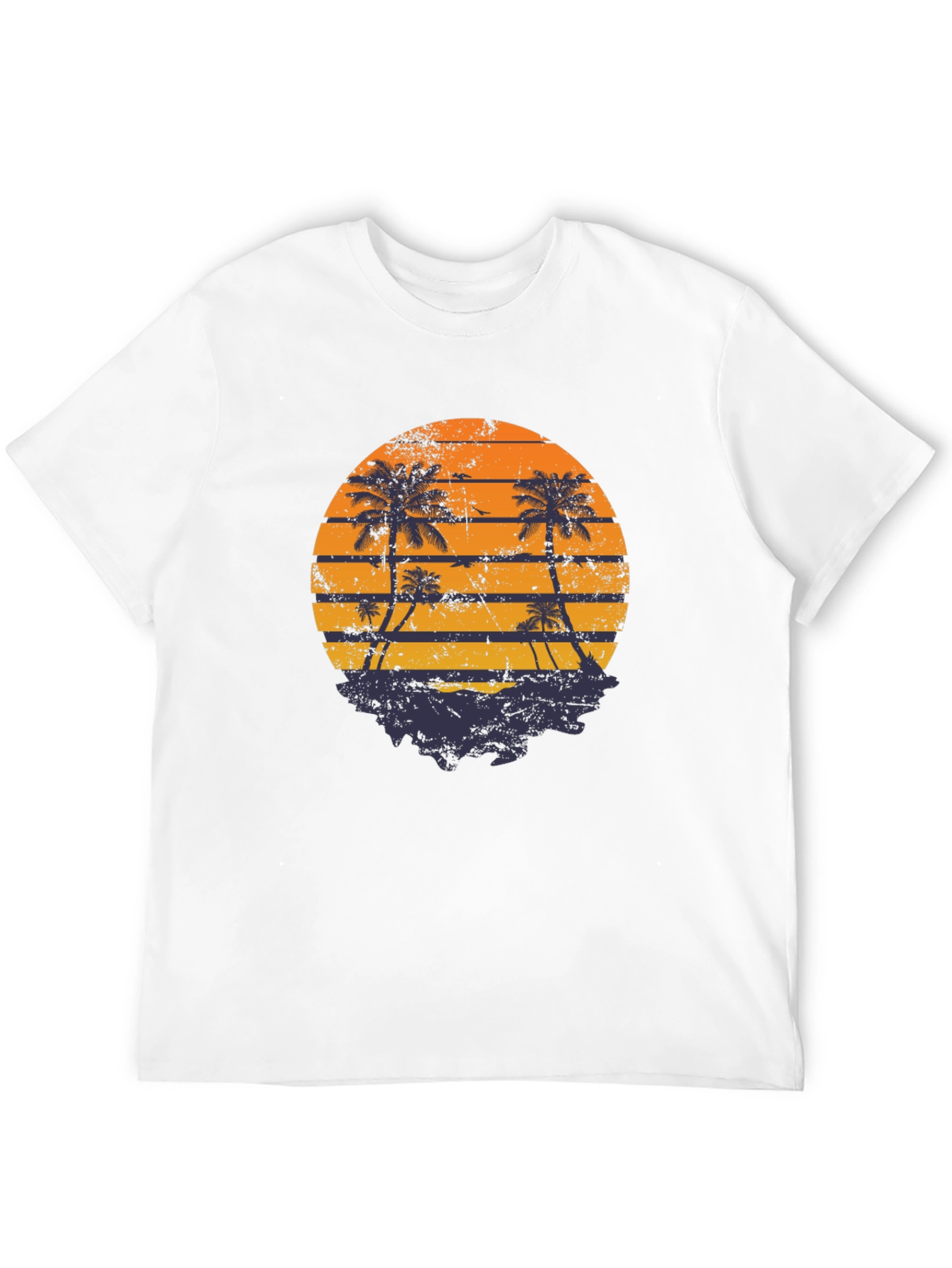Retro Sunset Palm Tree Graphic T-Shirt