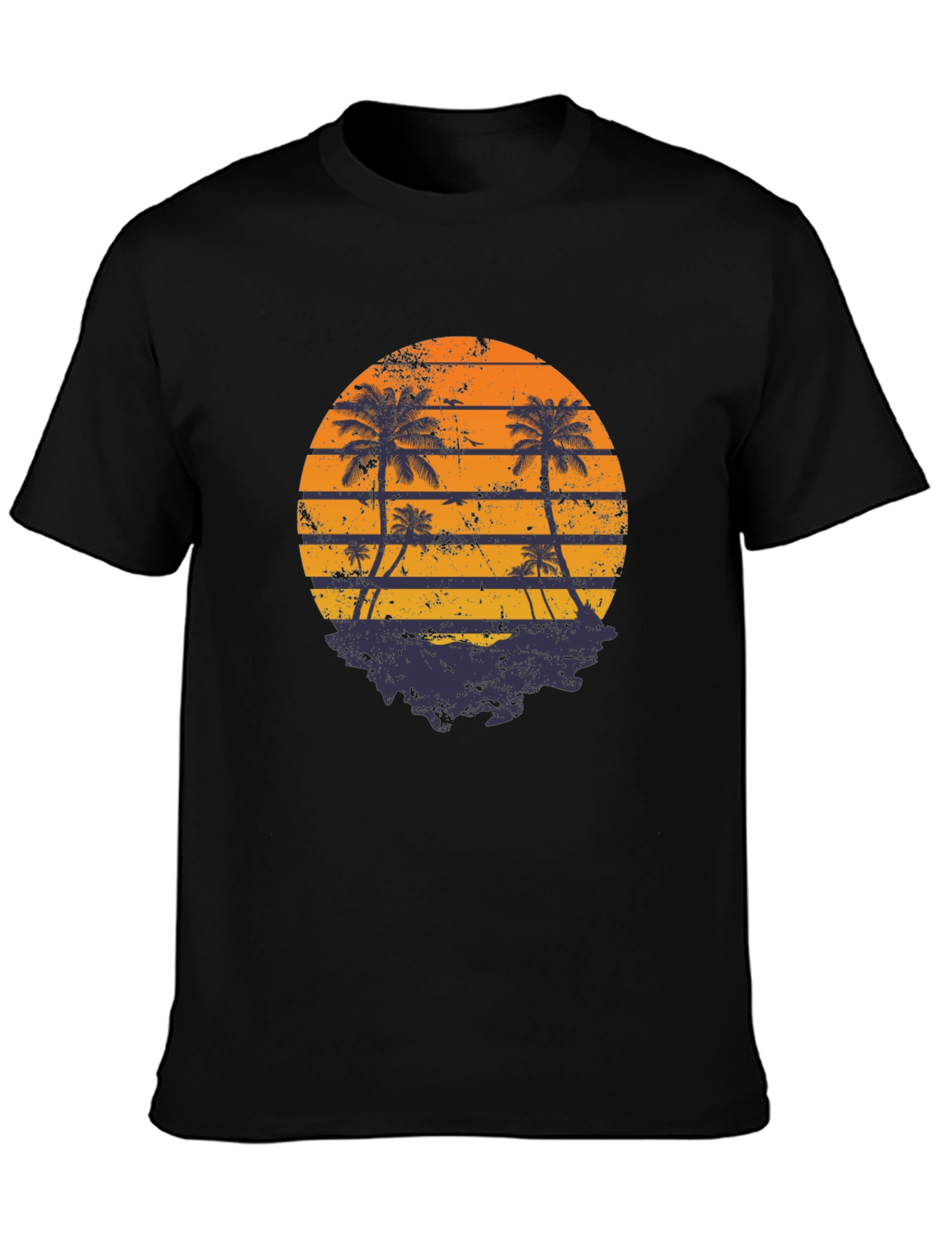 Retro Sunset Palm Tree Graphic T-Shirt