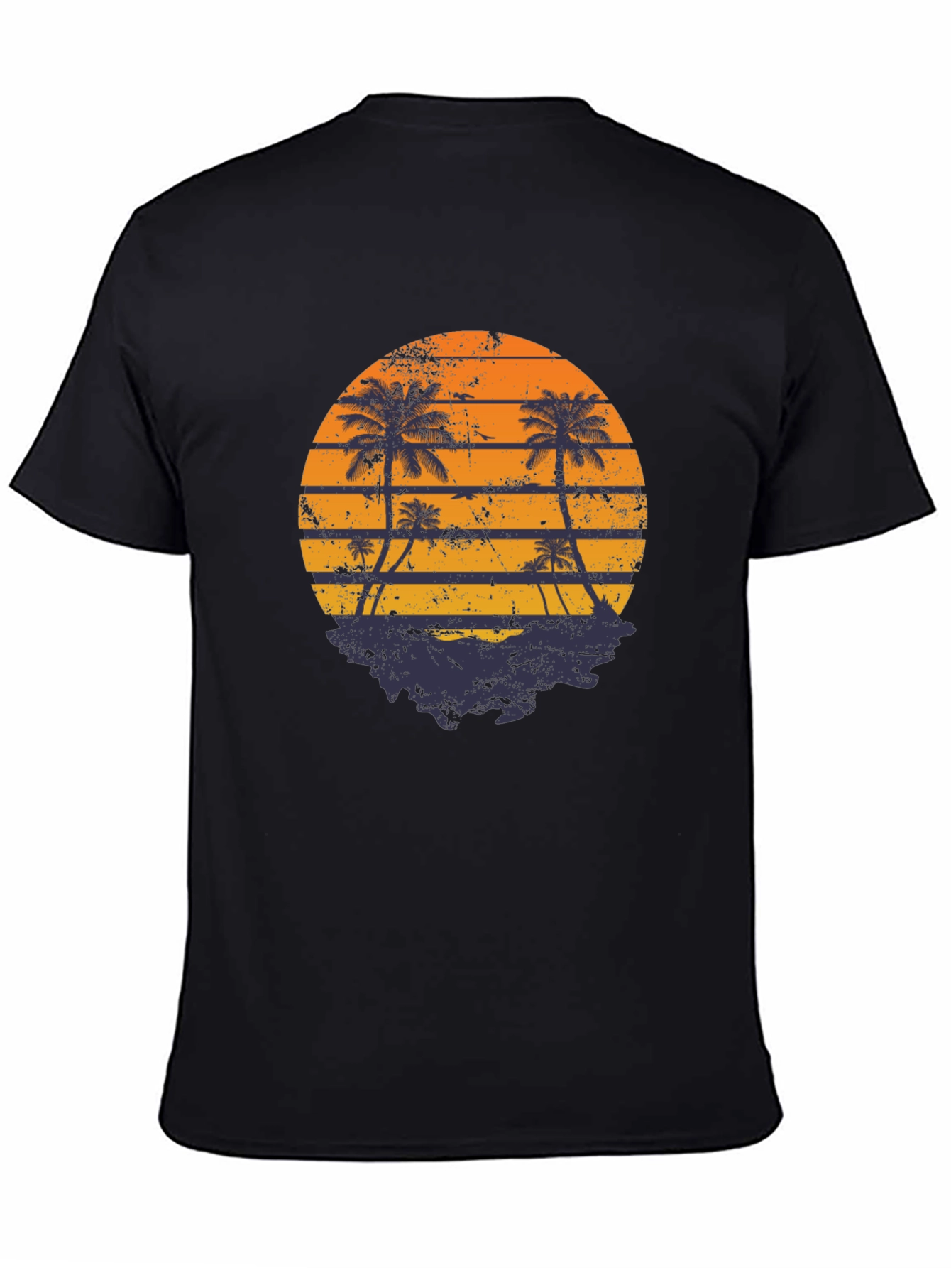 Retro Sunset Palm Tree Graphic T-Shirt