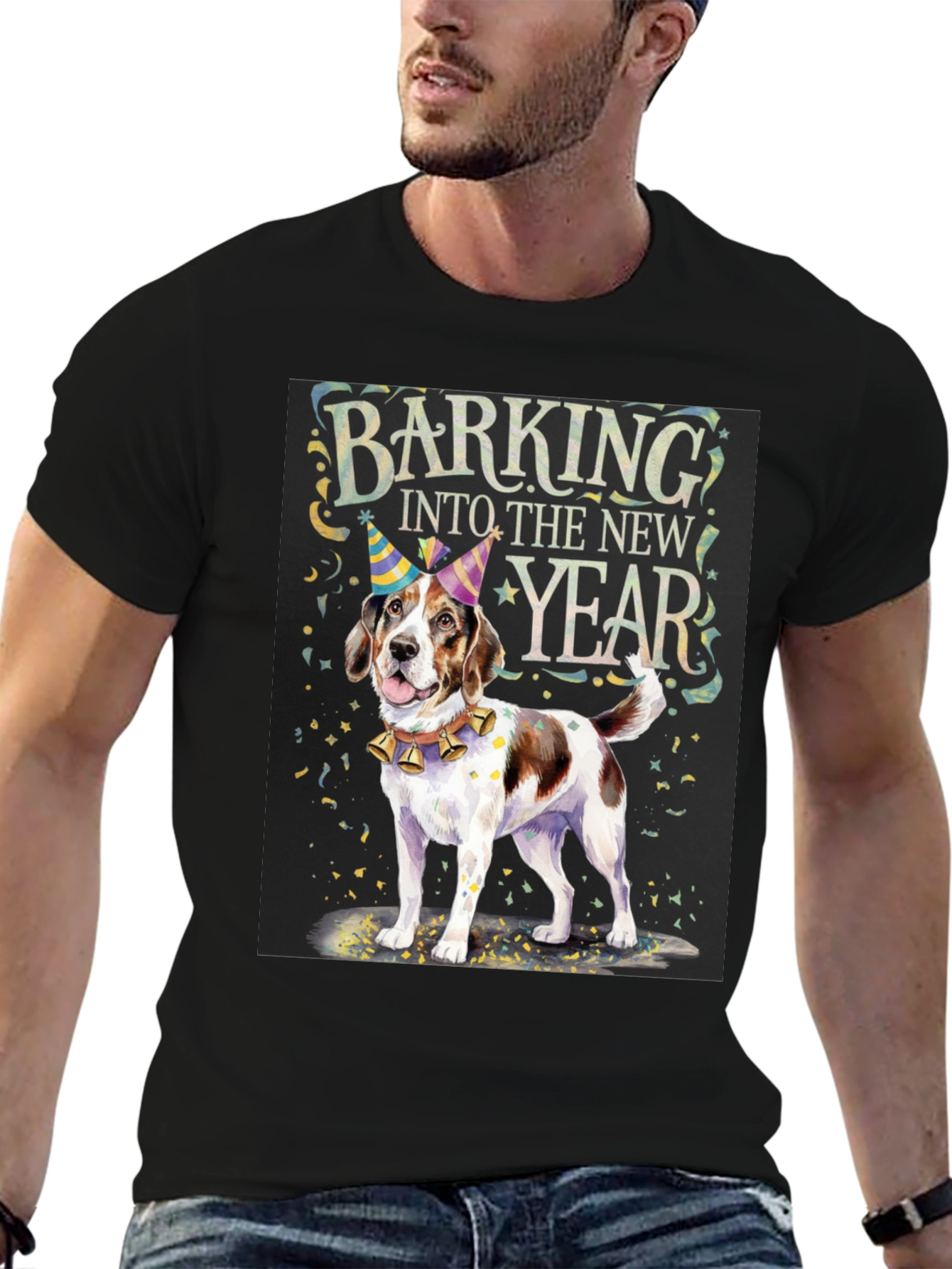 Barking Into The New Year Dog Graphic Tee
