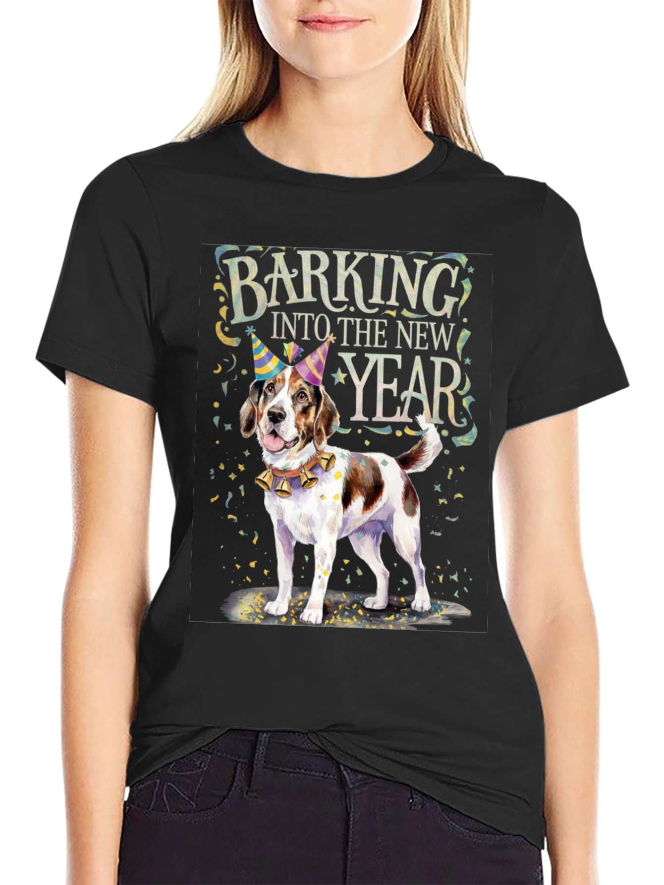 Barking Into The New Year Dog Graphic Tee