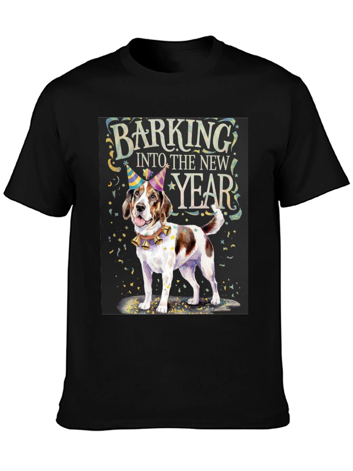 Barking Into The New Year Dog Graphic Tee