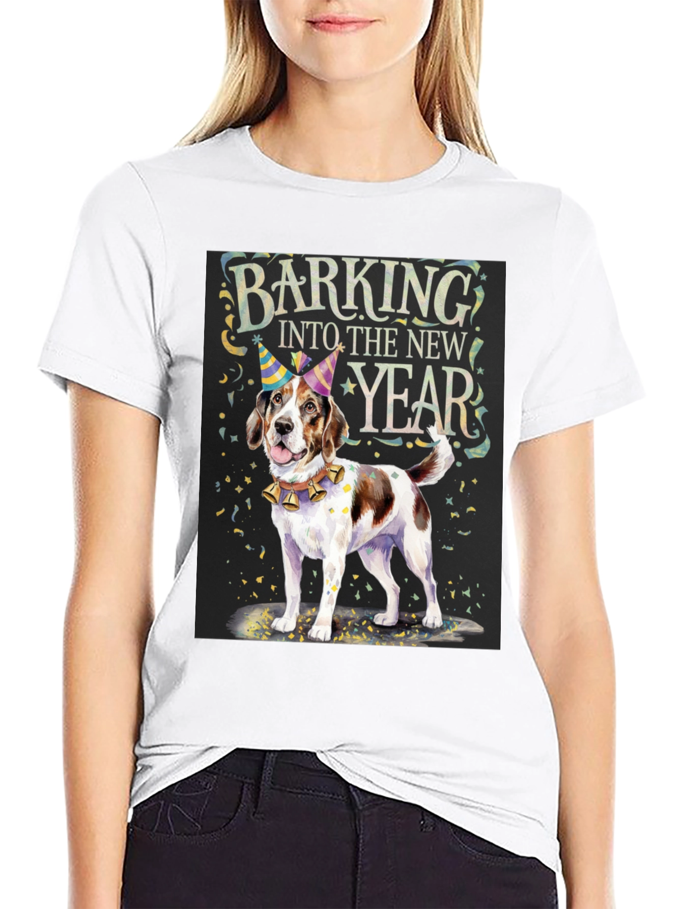 Barking Into The New Year Dog Graphic Tee