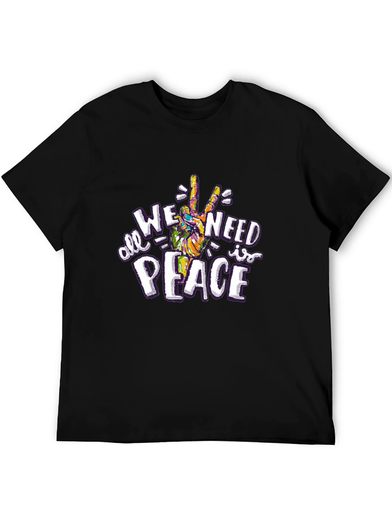 All We Need is Peace Graphic Tee - Black