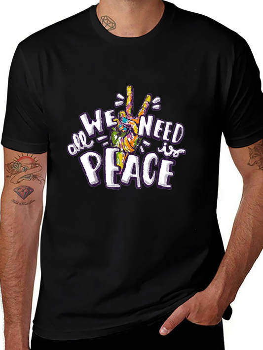 All We Need is Peace Graphic Tee - Black