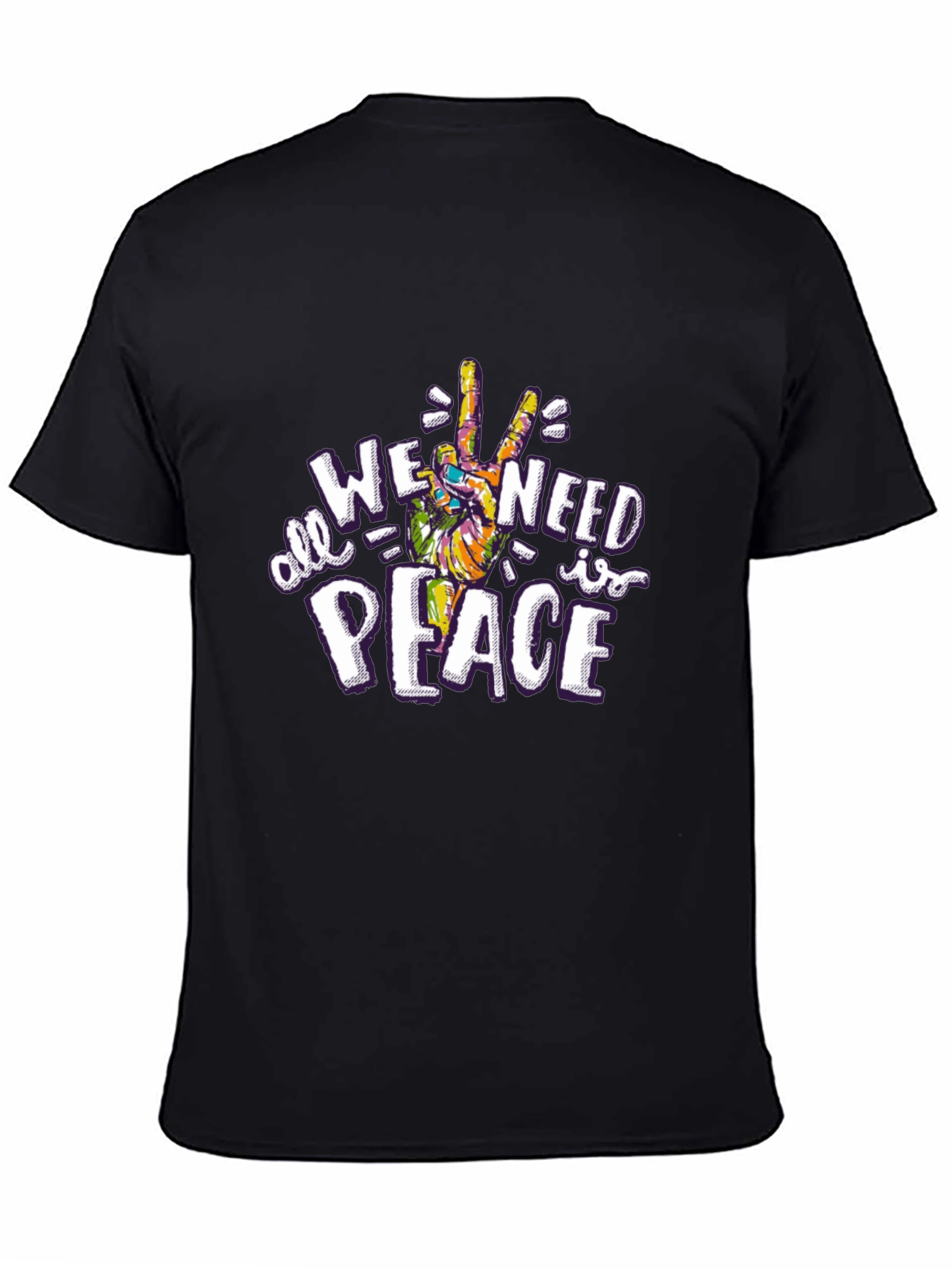 All We Need is Peace Graphic Tee - Black