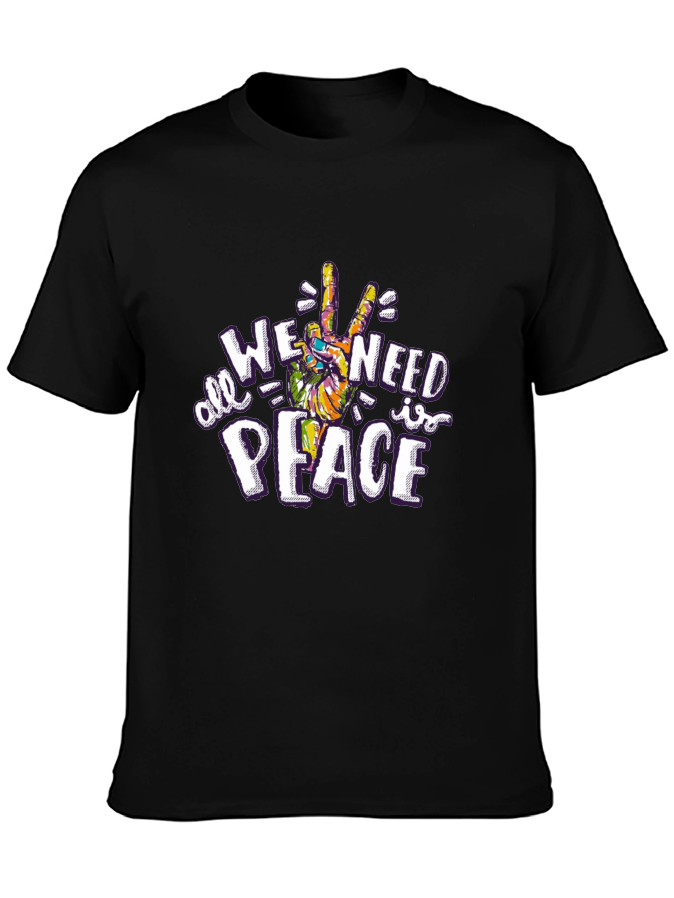 All We Need is Peace Graphic Tee - Black