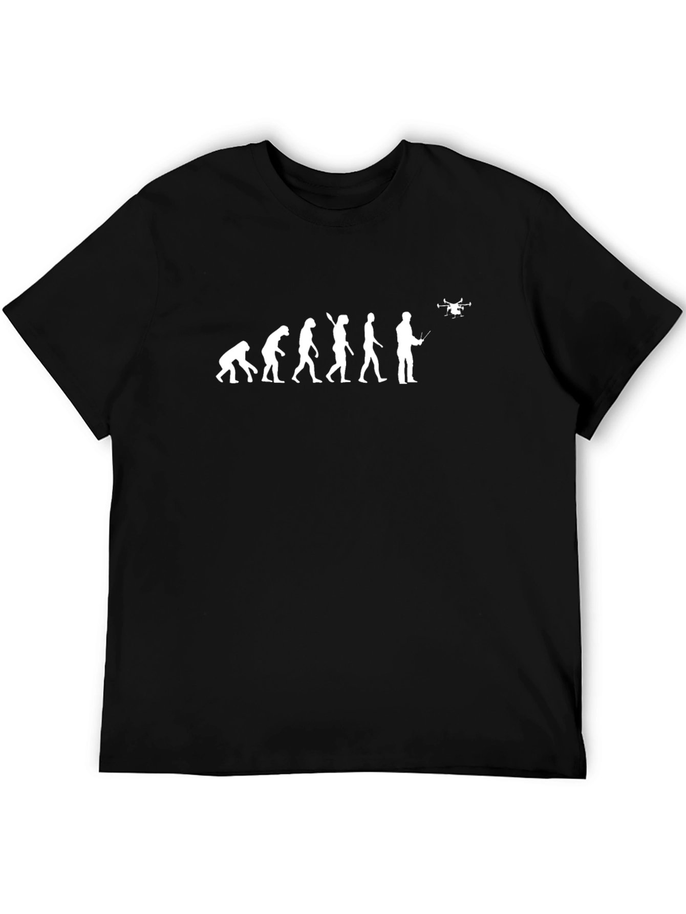Drone Evolution Graphic Tee - Funny Black T-Shirt