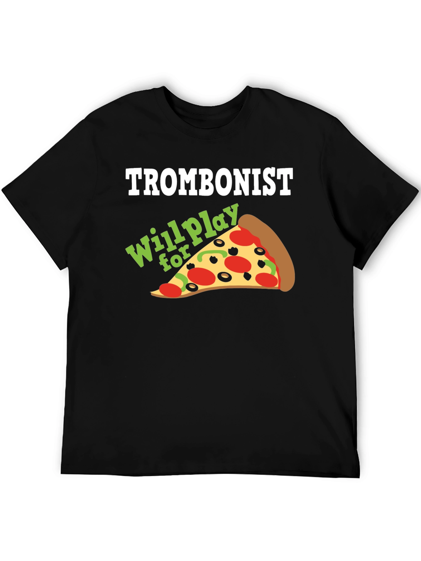 Trombonist Pizza Funny Music T-Shirt