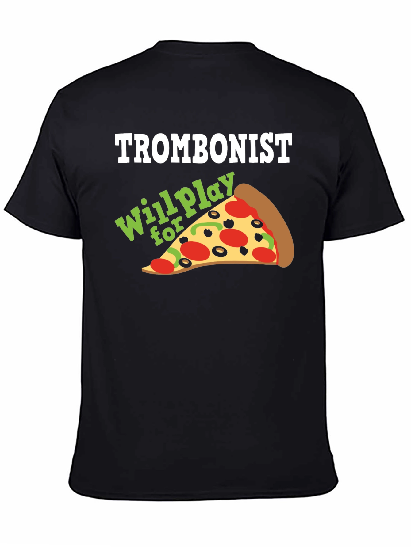 Trombonist Pizza Funny Music T-Shirt