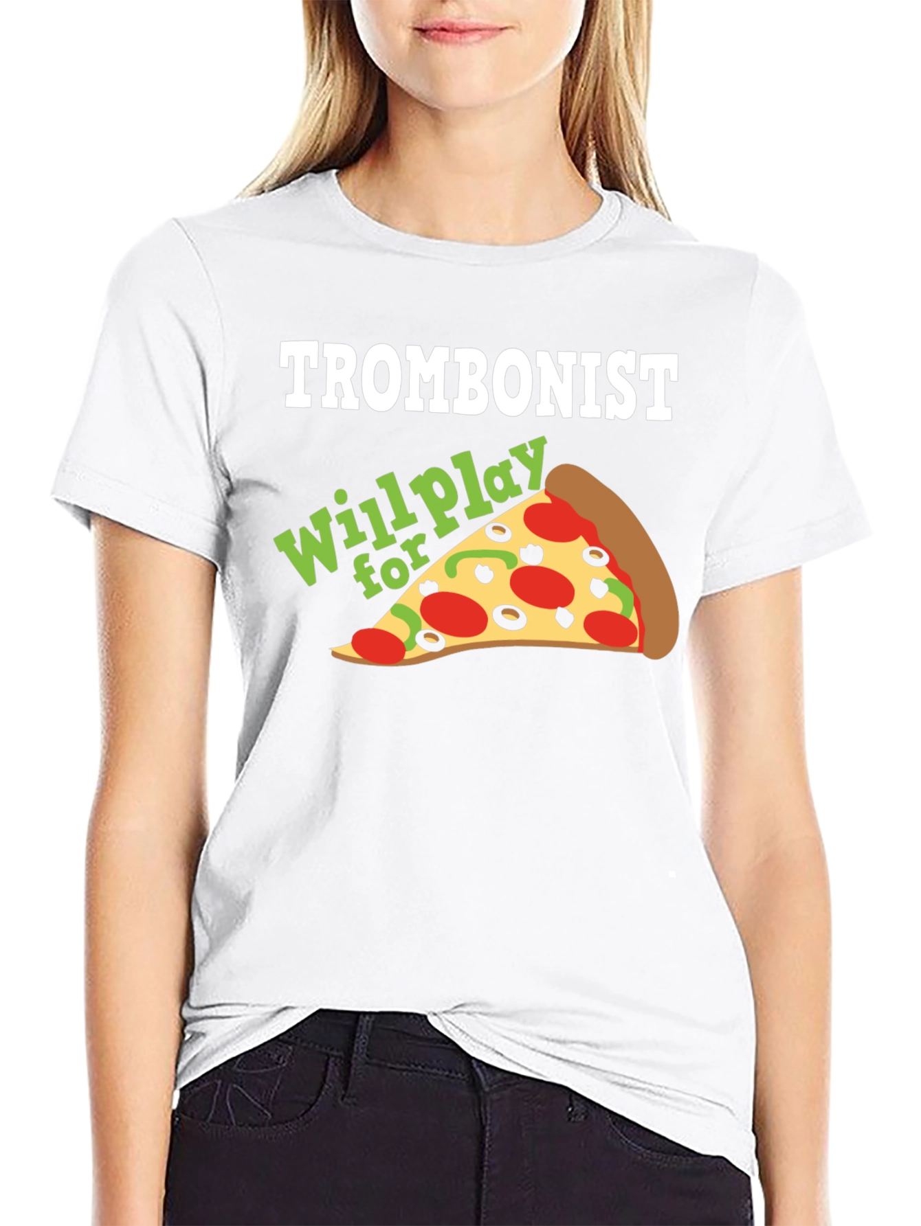 Trombonist Pizza Funny Music T-Shirt