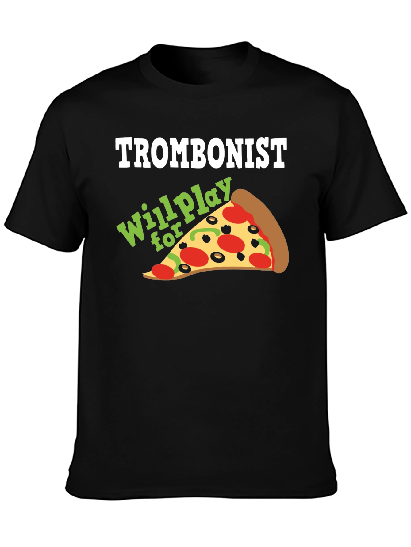 Trombonist Pizza Funny Music T-Shirt