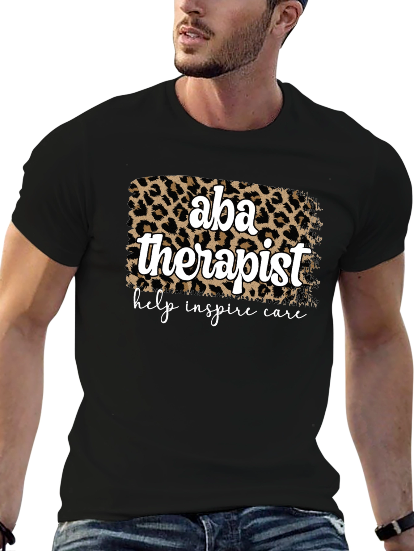 ABA Therapist Leopard Print T-Shirt