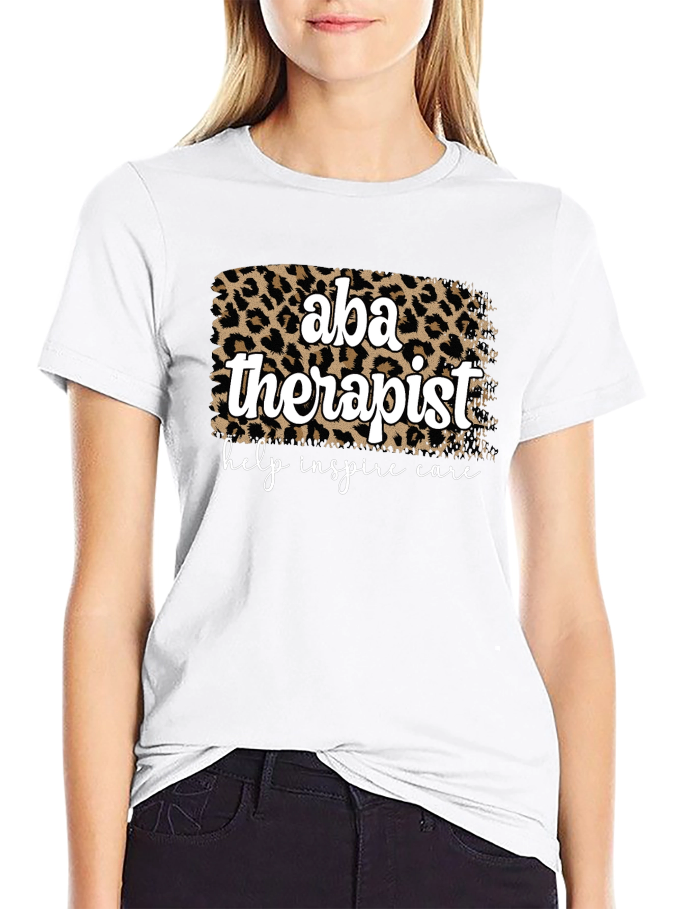 ABA Therapist Leopard Print T-Shirt