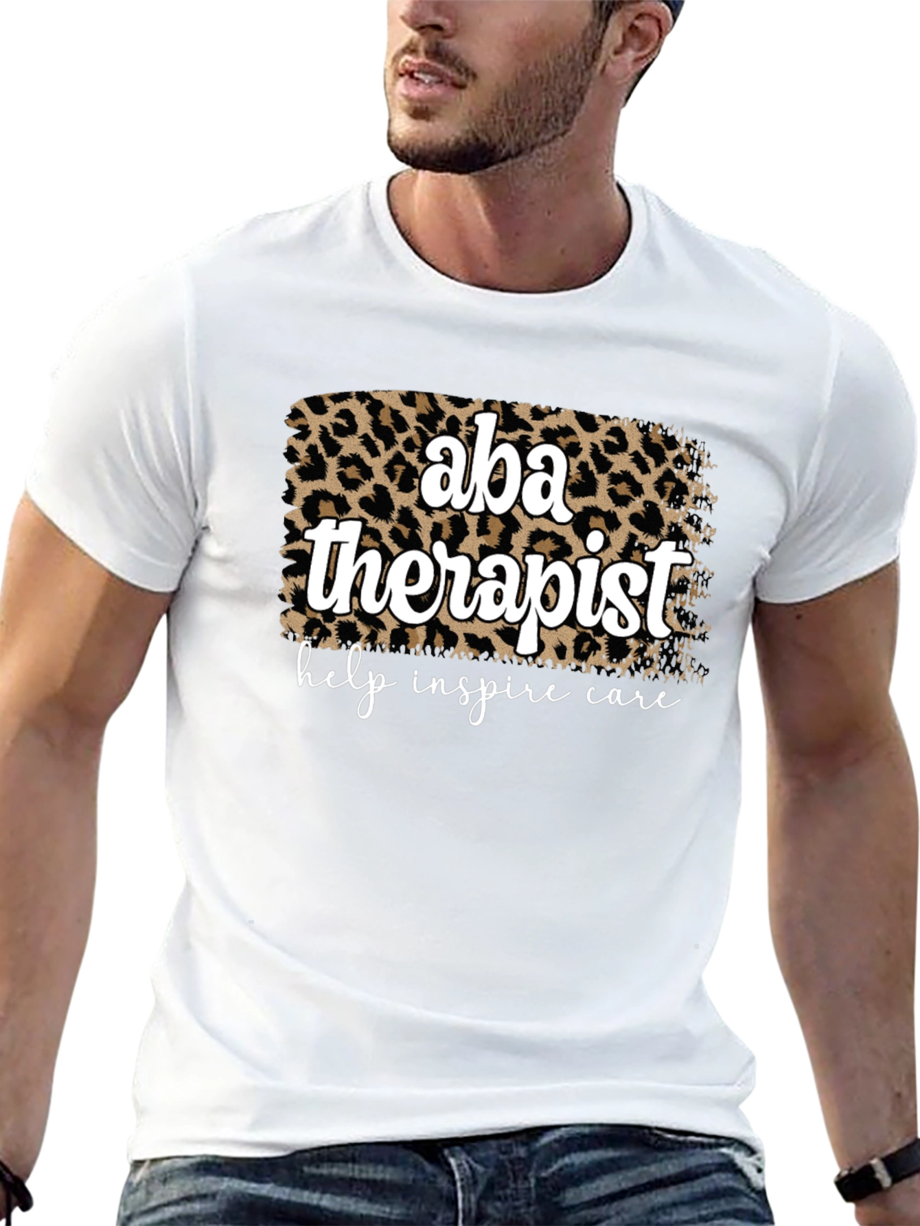 ABA Therapist Leopard Print T-Shirt