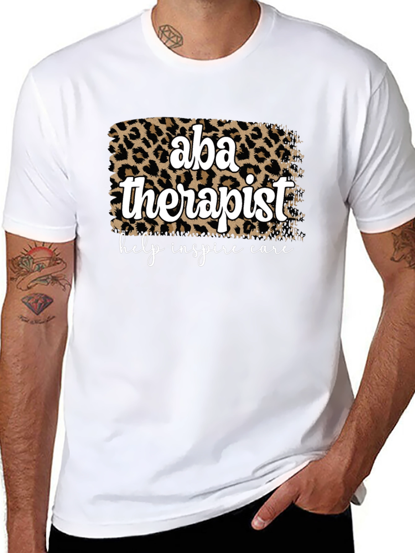 ABA Therapist Leopard Print T-Shirt