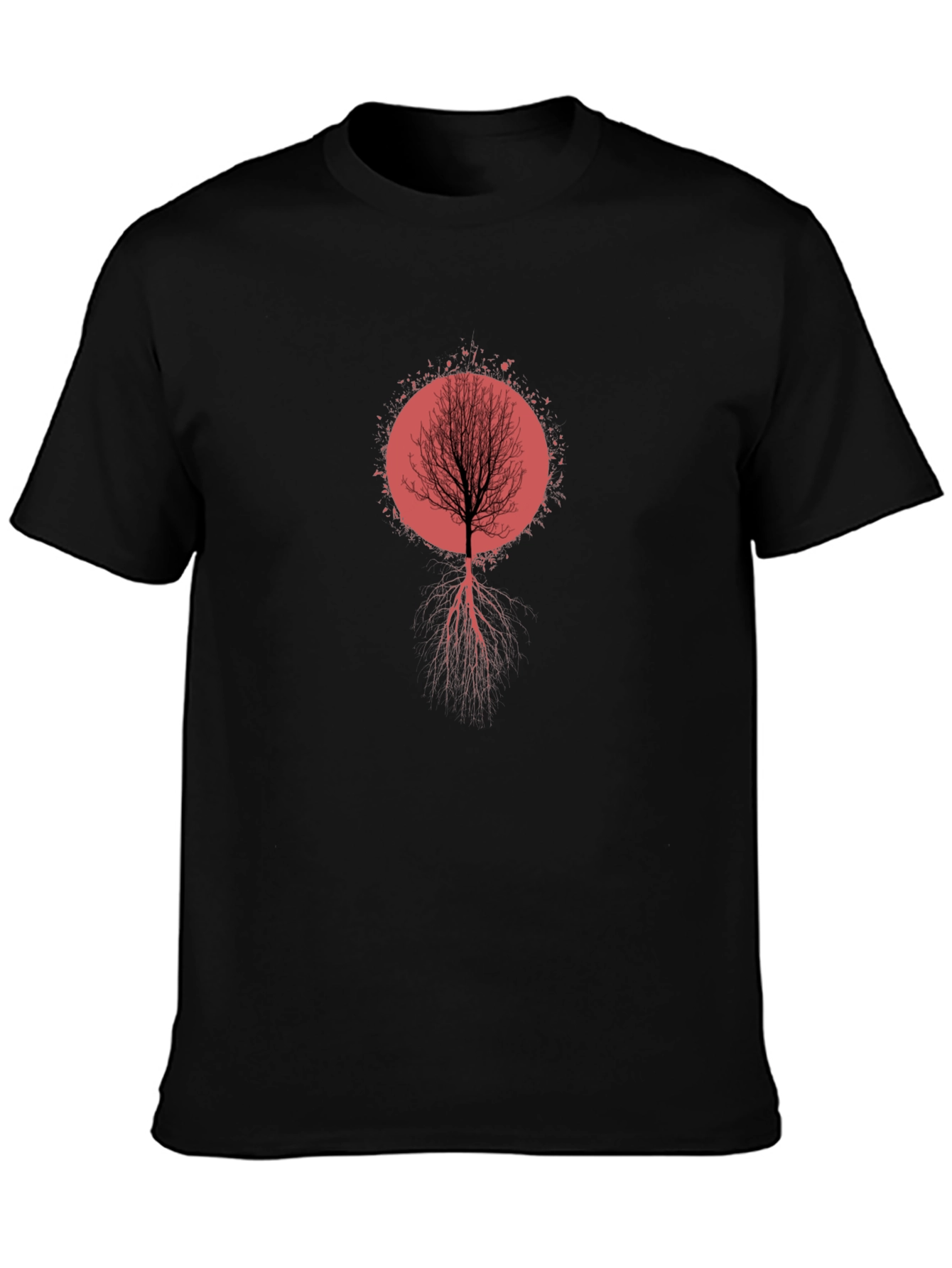 Tree Roots Graphic Tee - Artistic Black T-Shirt