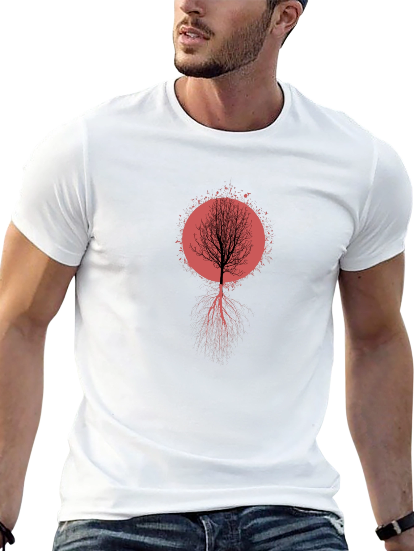 Tree Roots Graphic Tee - Artistic Black T-Shirt