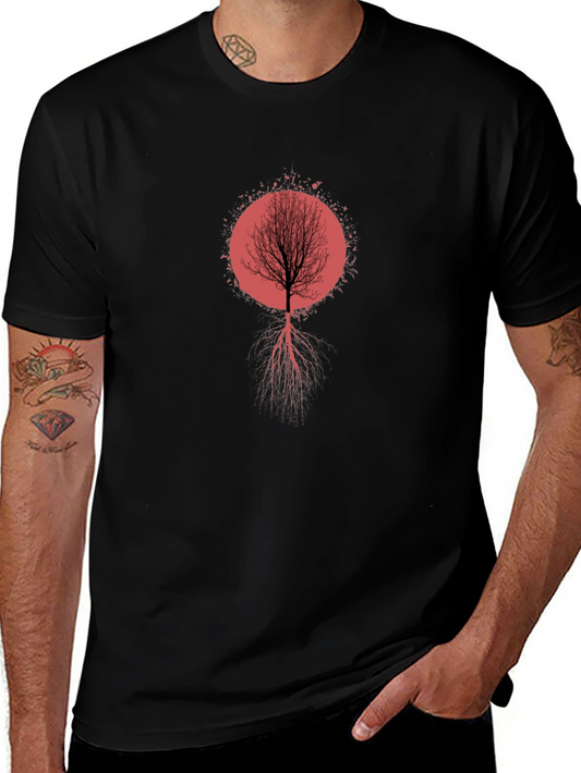 Tree Roots Graphic Tee - Artistic Black T-Shirt