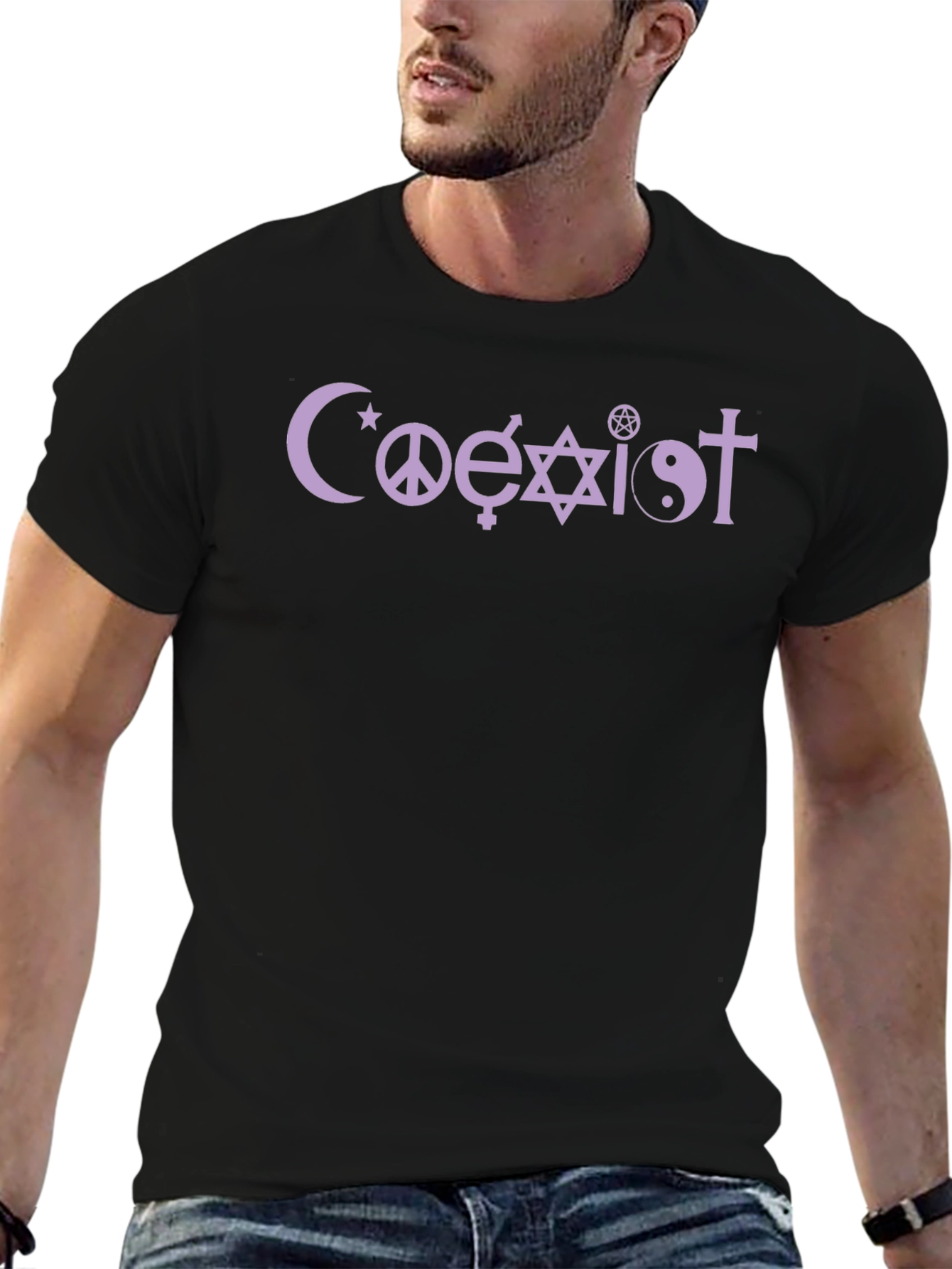 Coexist Graphic Print Black T-Shirt