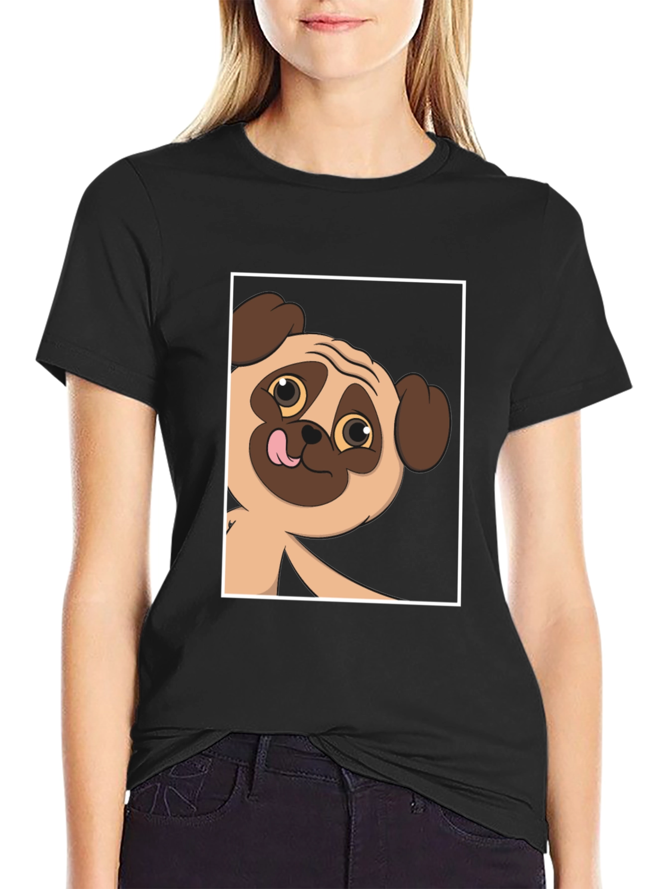 Pug Peek-a-Boo Graphic Tee