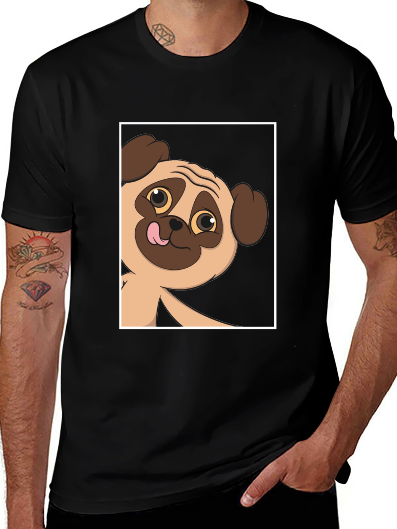 Pug Peek-a-Boo Graphic Tee
