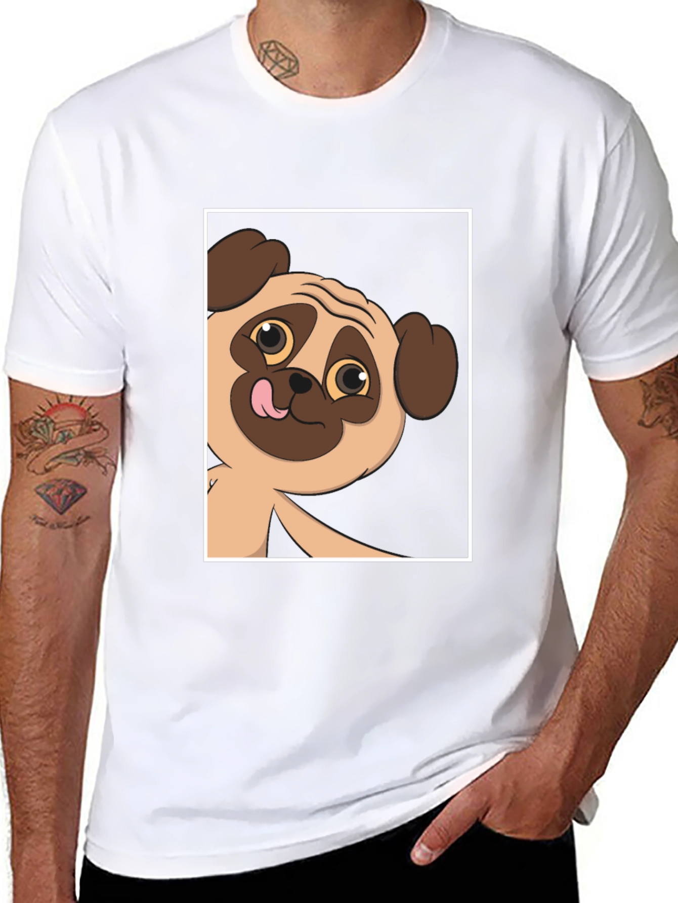 Pug Peek-a-Boo Graphic Tee