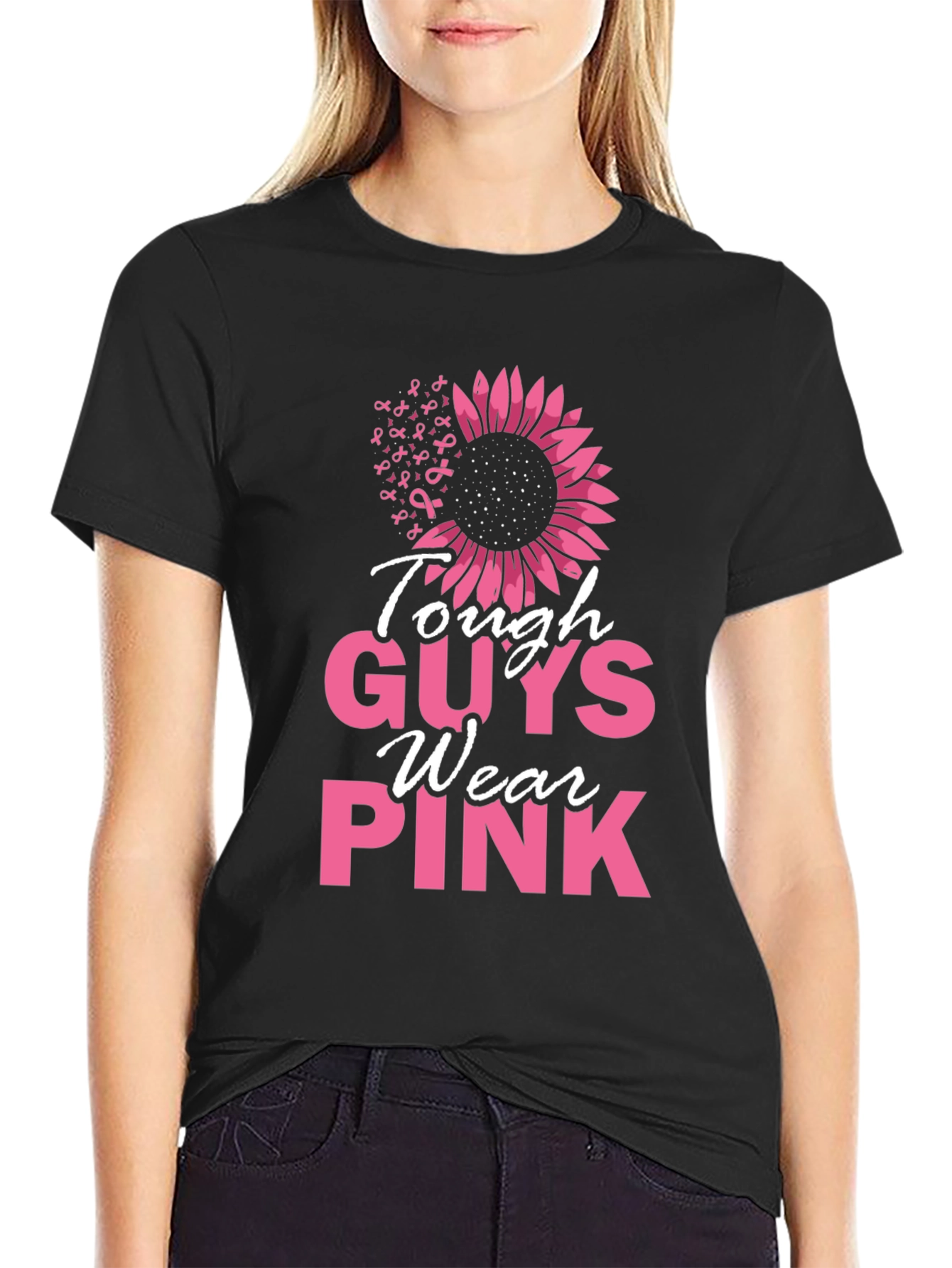 Tough Guys Wear Pink Breast Cancer Awareness T-Shirt