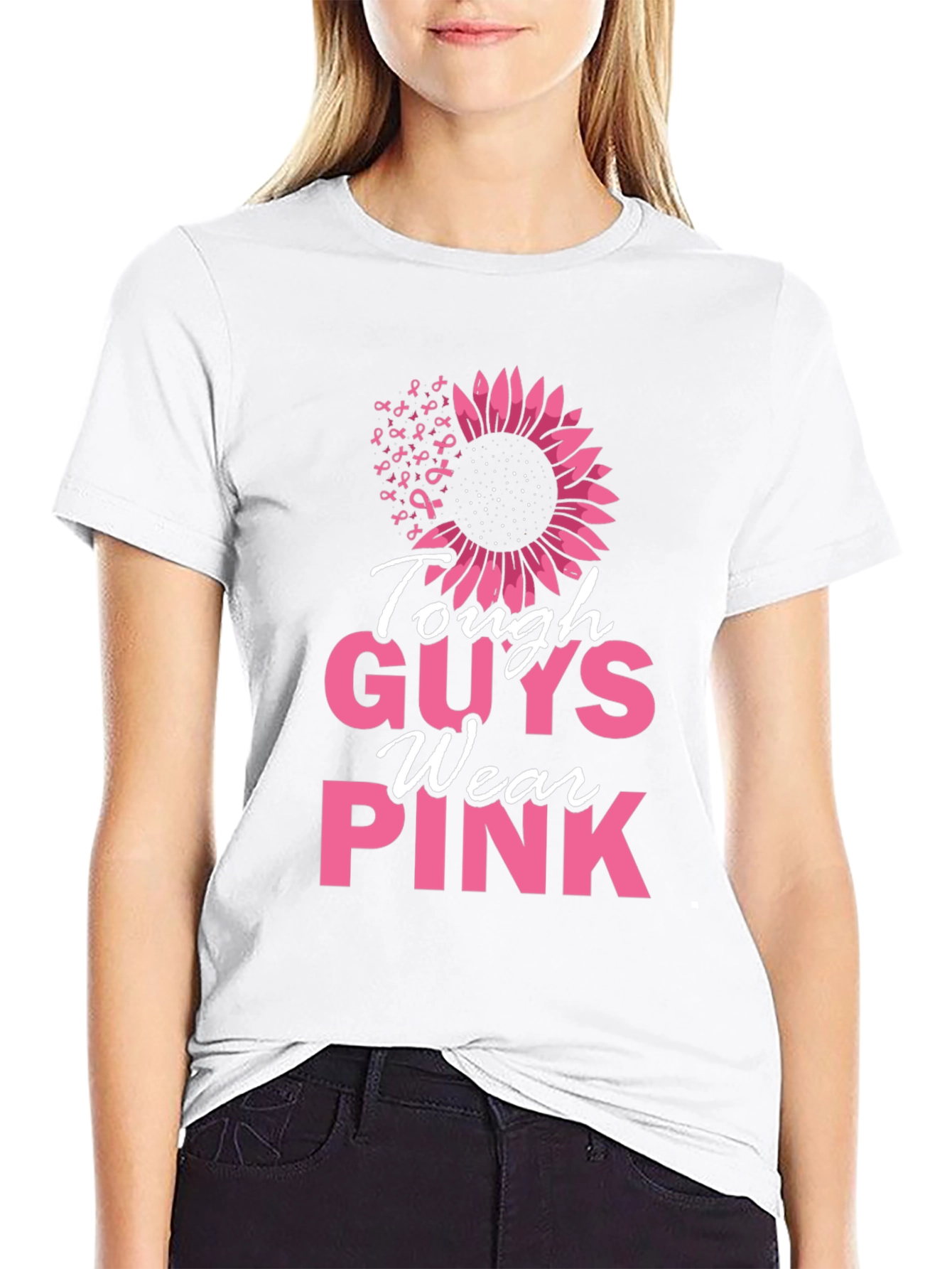 Tough Guys Wear Pink Breast Cancer Awareness T-Shirt