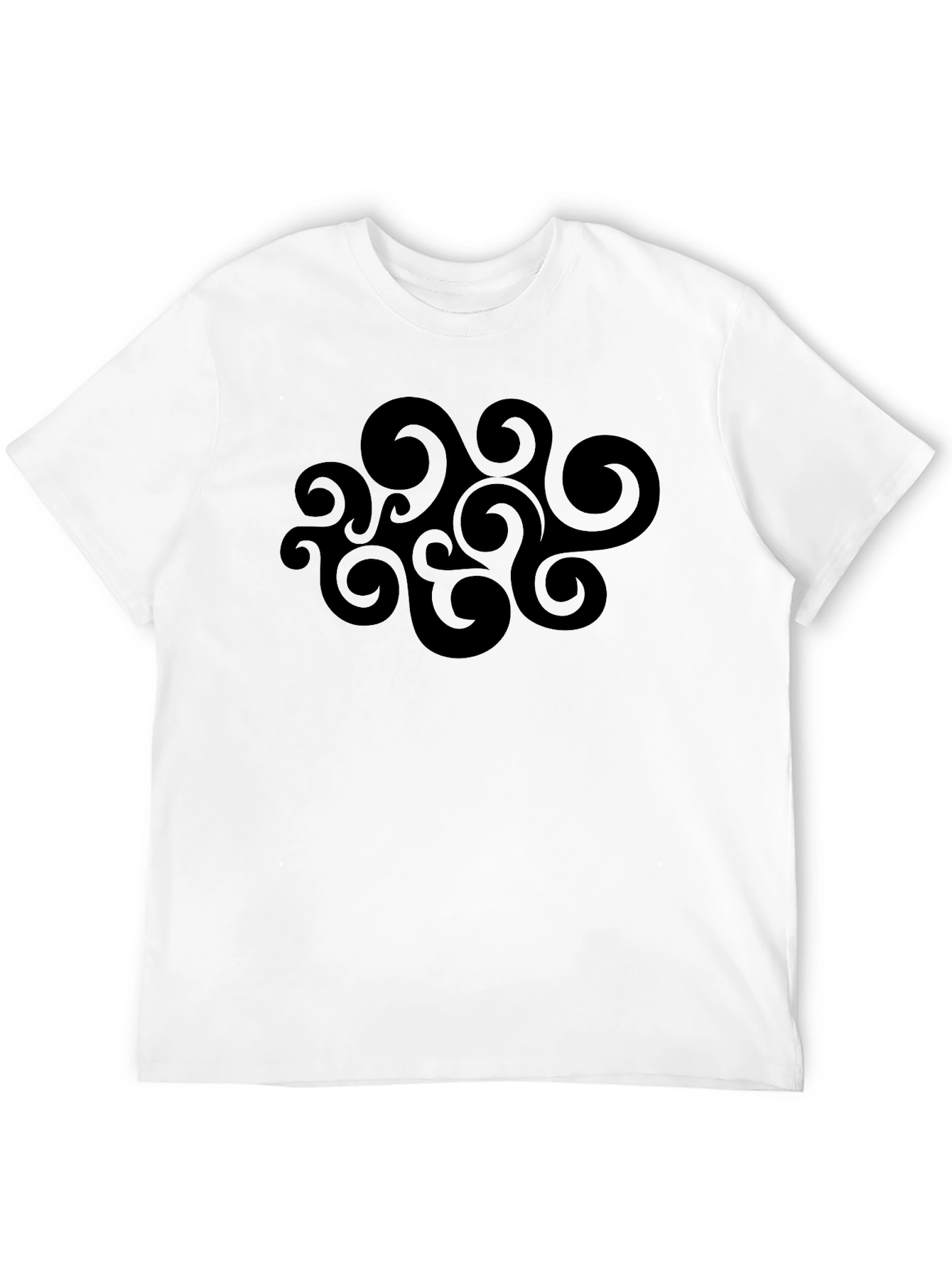 Abstract Swirl Graphic Black T-Shirt