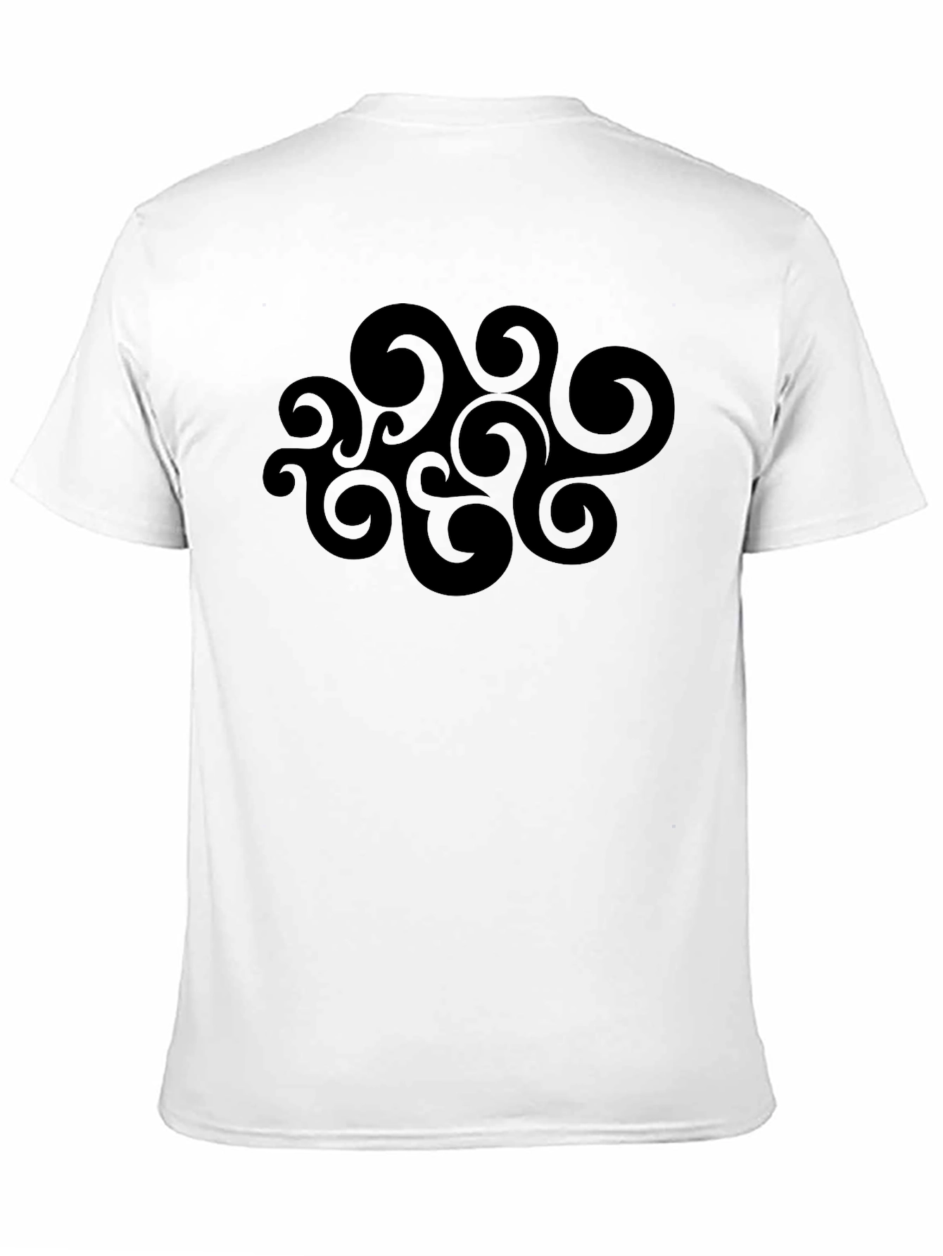 Abstract Swirl Graphic Black T-Shirt