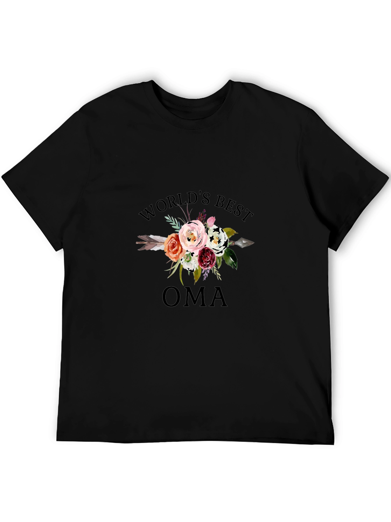 Worlds Best Oma Floral Graphic Tee