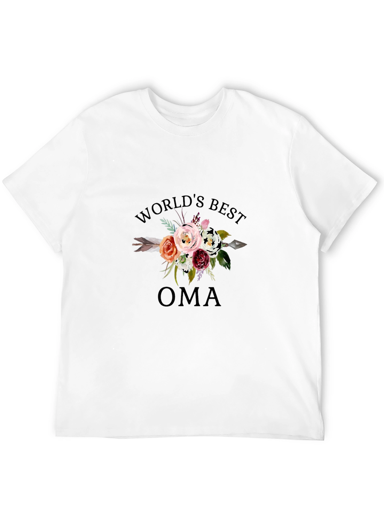 Worlds Best Oma Floral Graphic Tee