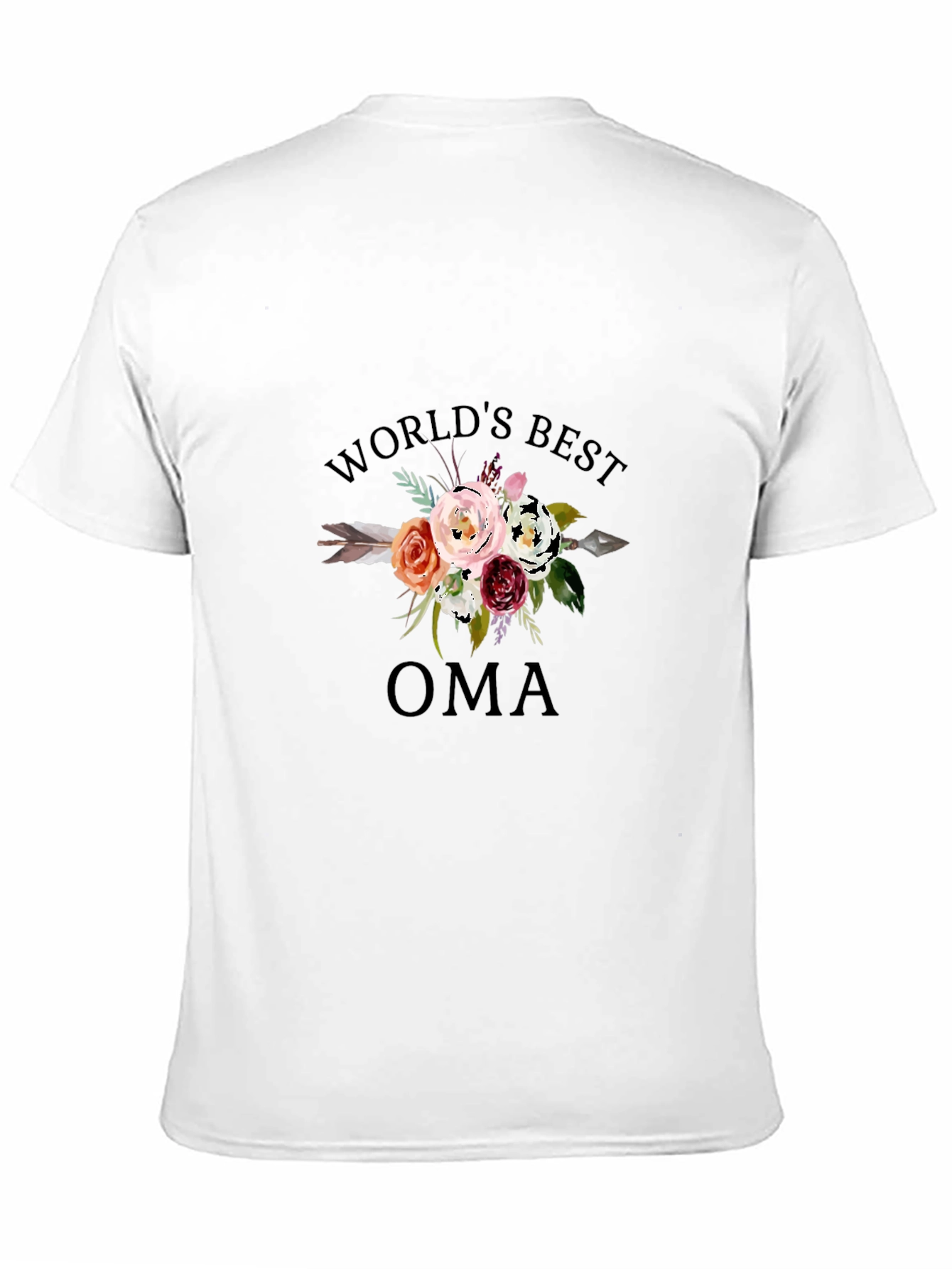Worlds Best Oma Floral Graphic Tee