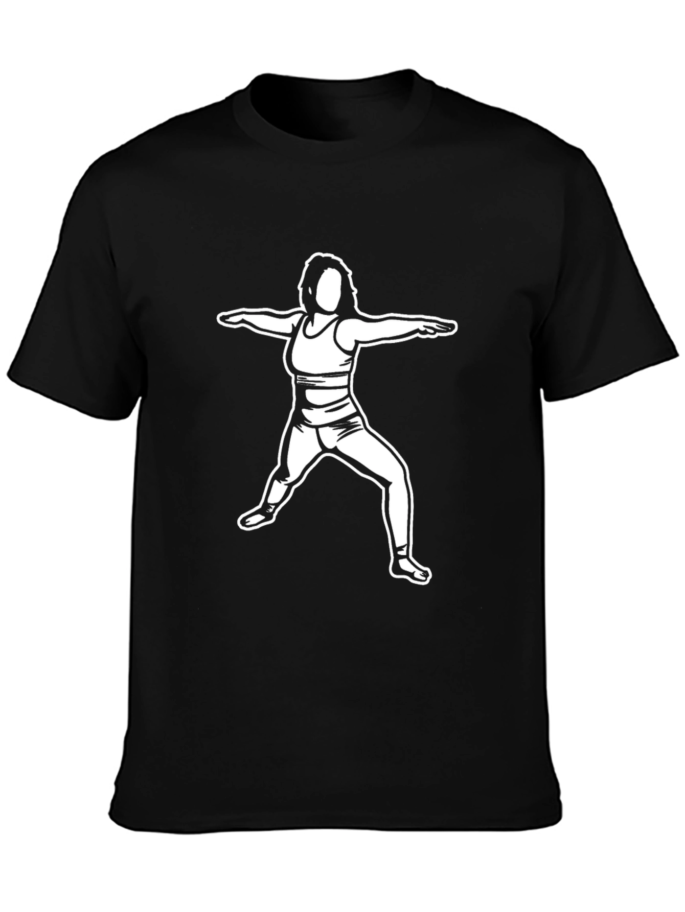 Yoga Pose Graphic Tee - Black Casual T-Shirt