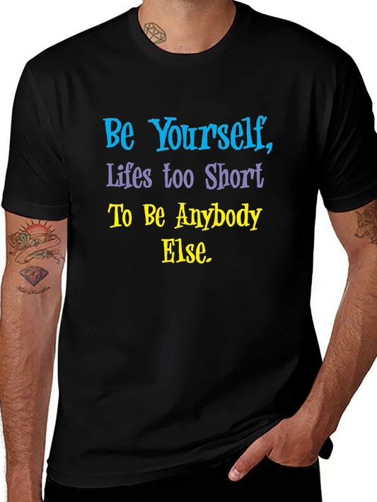 Be Yourself Graphic T-Shirt - Short Sleeve Black