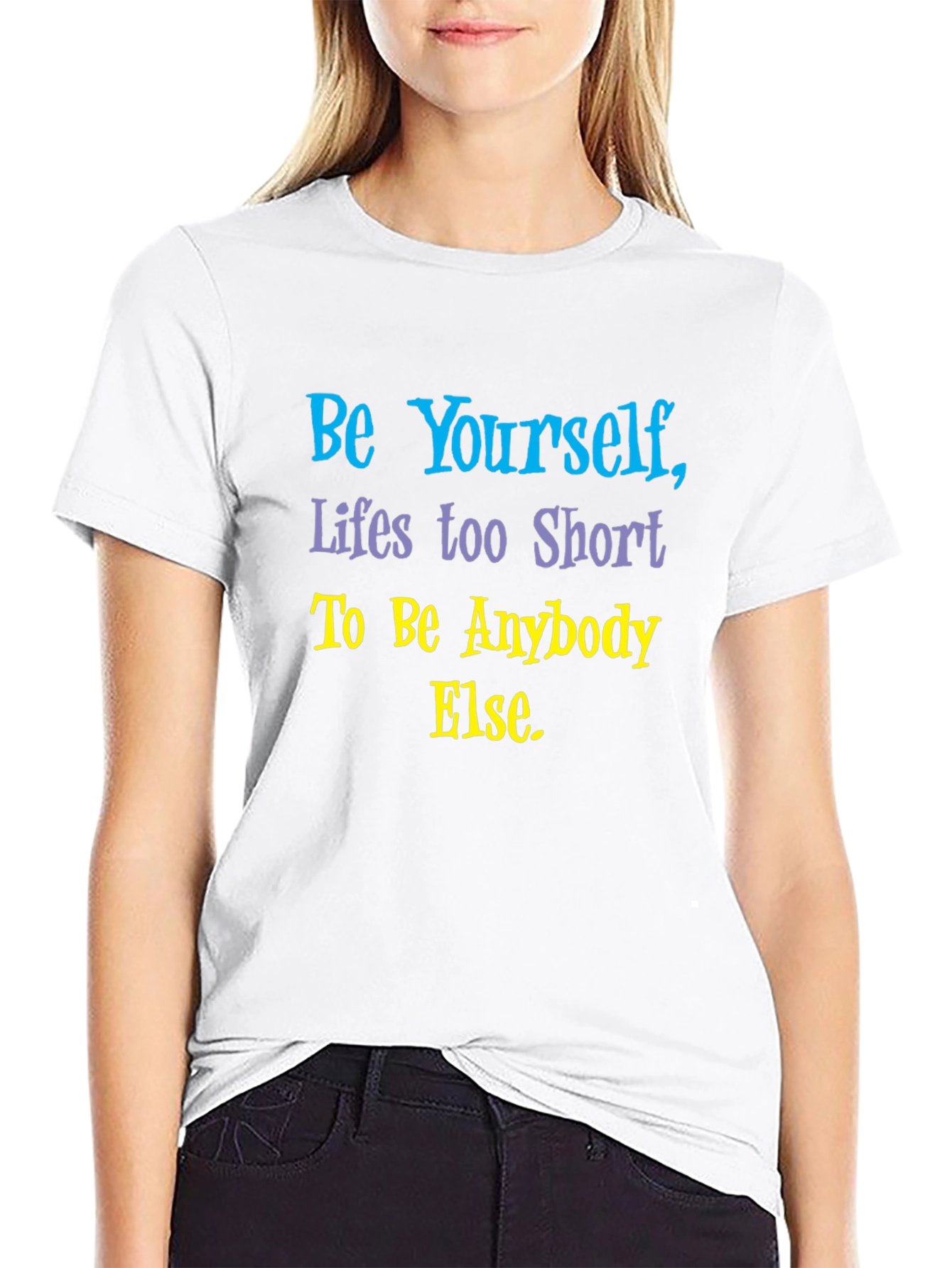 Be Yourself Graphic T-Shirt - Short Sleeve Black