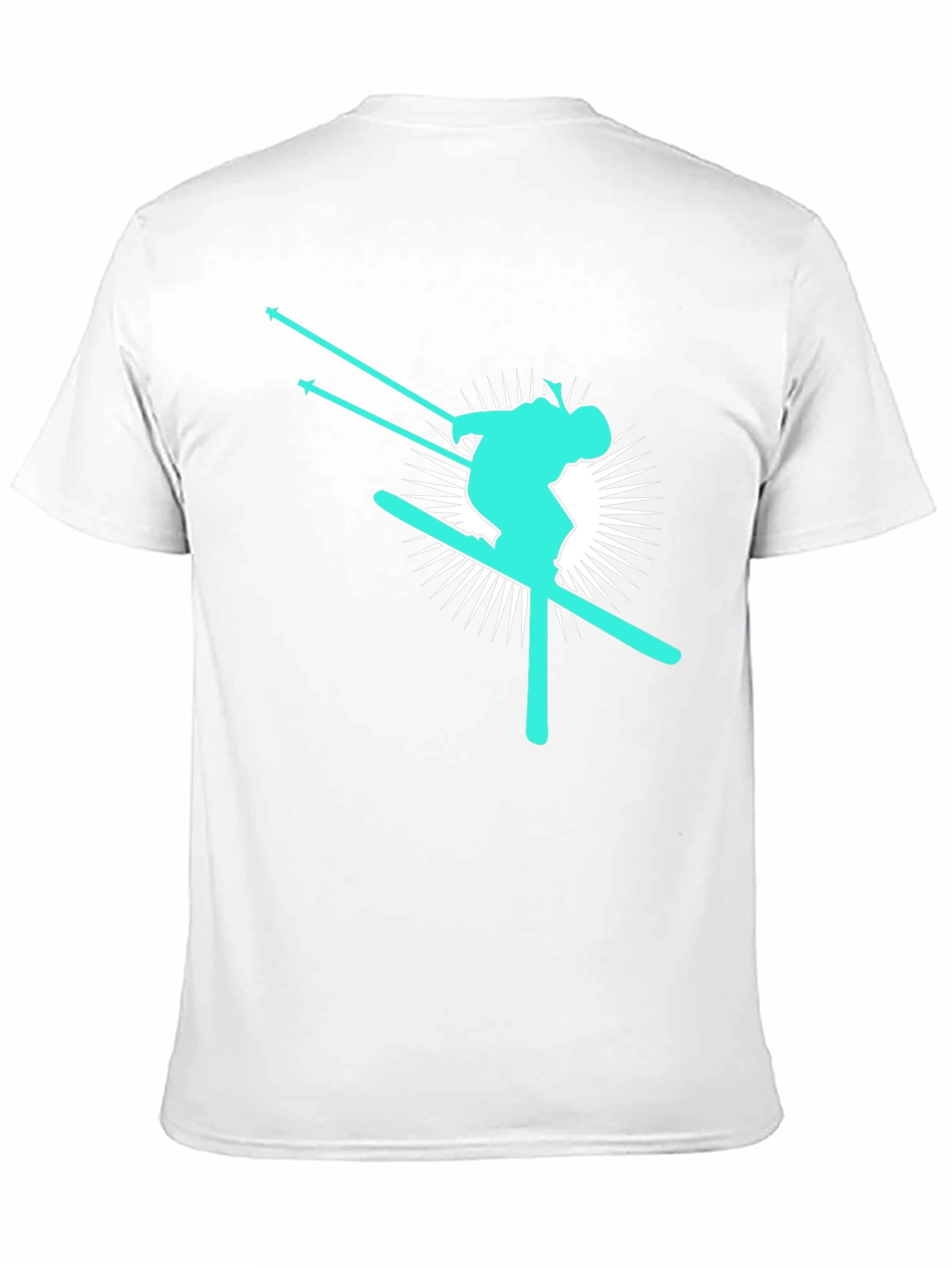 Skier Graphic T-Shirt - Black Cotton Blend
