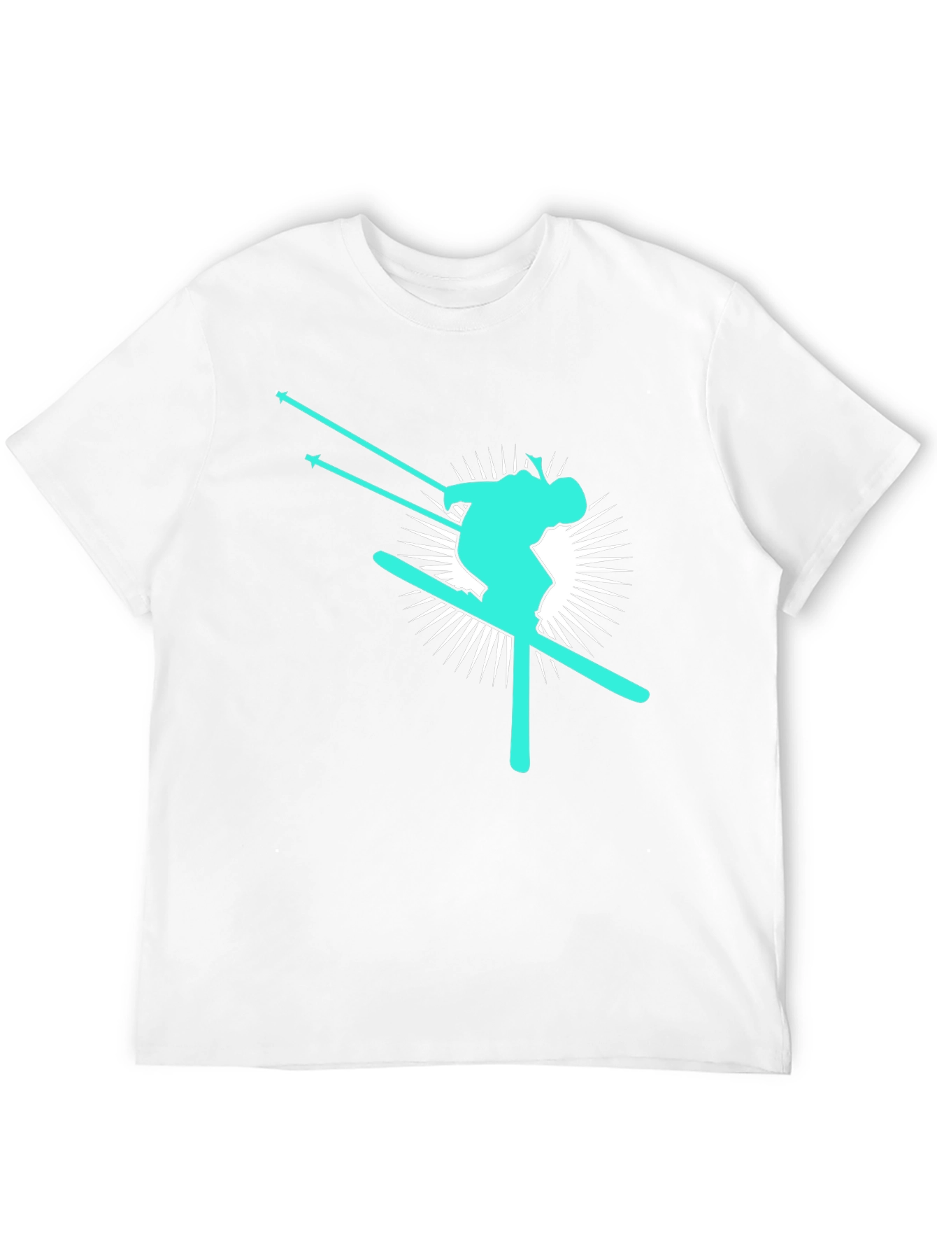 Skier Graphic T-Shirt - Black Cotton Blend