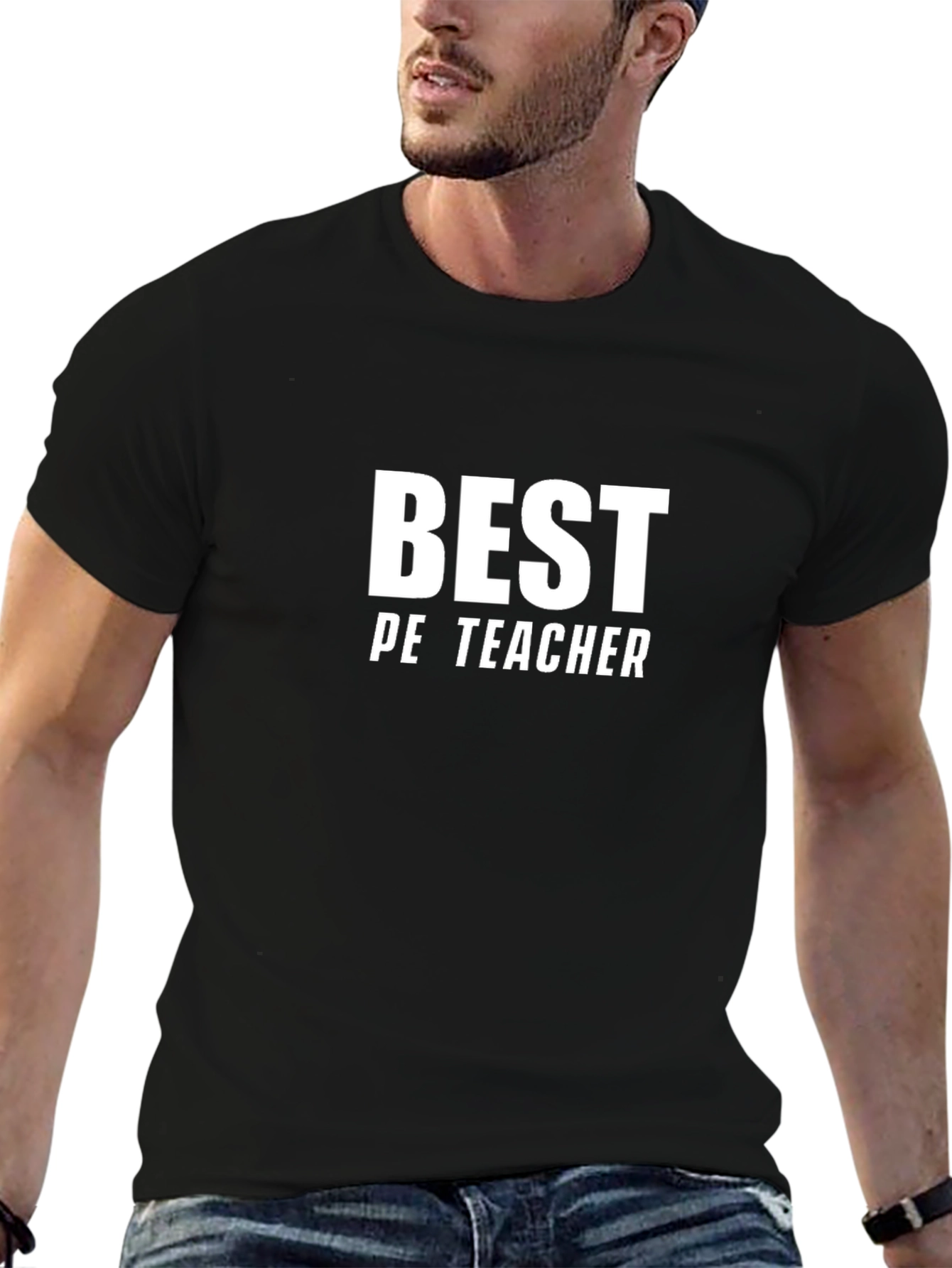 Best PE Teacher T-Shirt - Black Cotton Blend